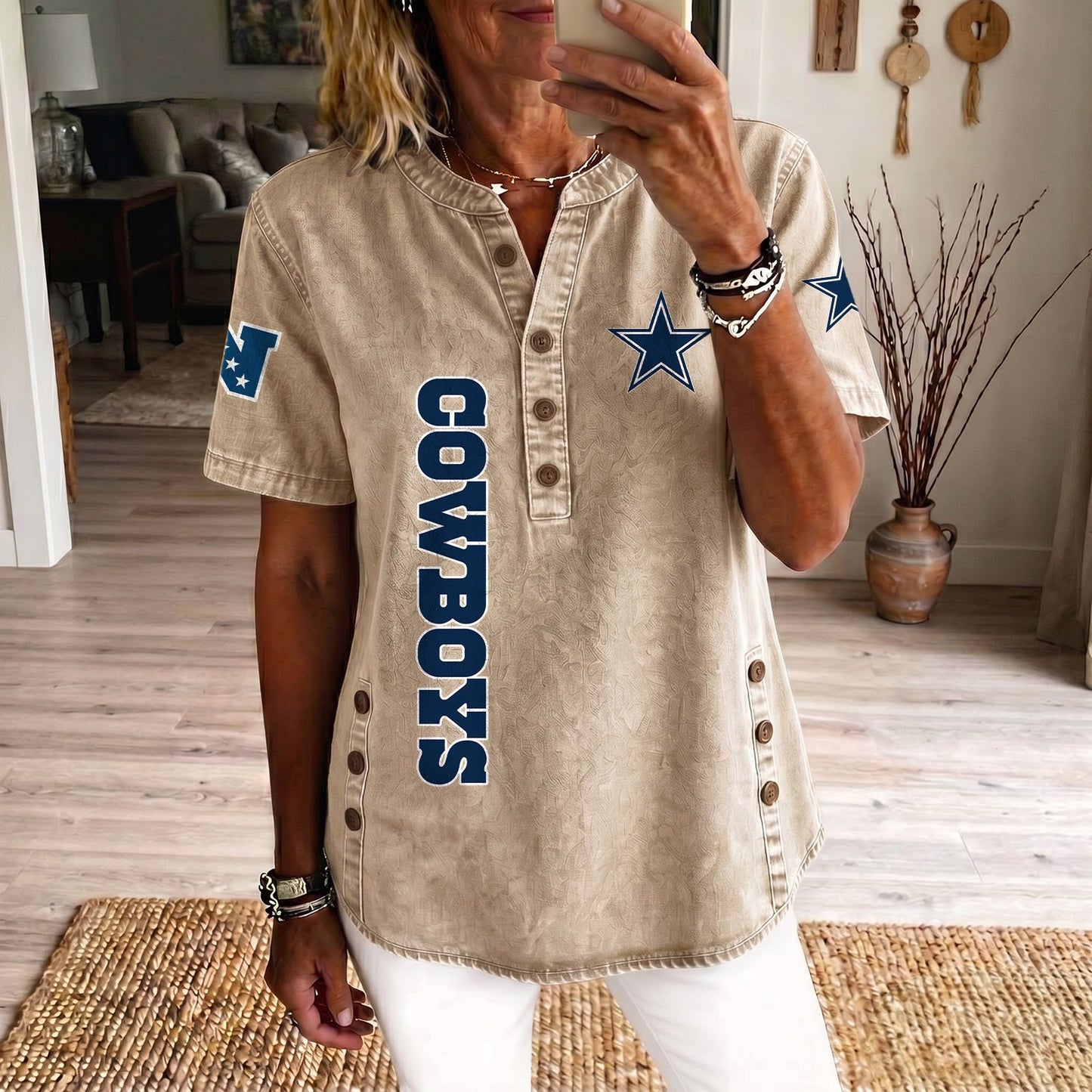 DAL x NFL Women‘s Denim Casual Tops DATND LBN 190526