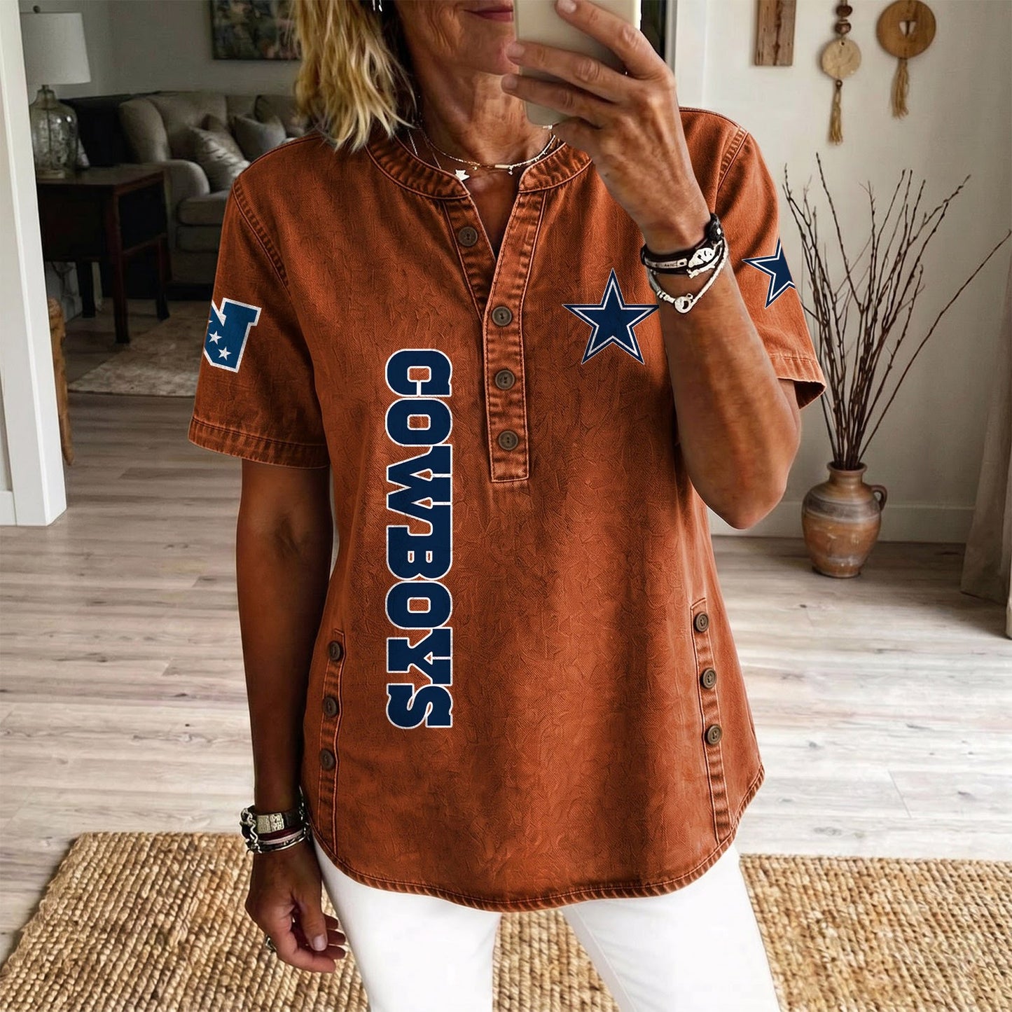 DAL x NFL Women‘s Denim Casual Tops DATND LBN 190526