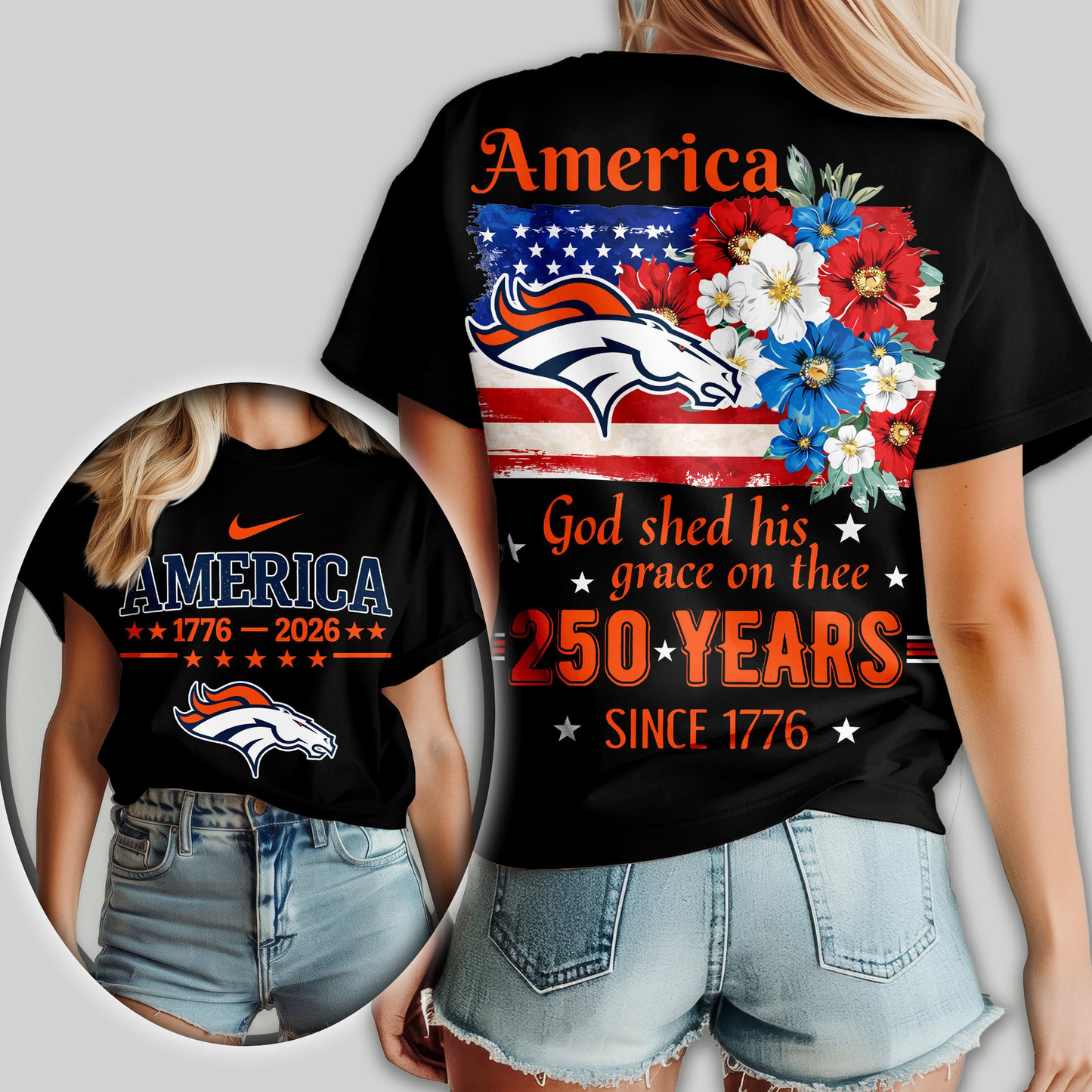 DB Premium NFL America God Shed His Grace On Thee Women Shirt DDT  NTL