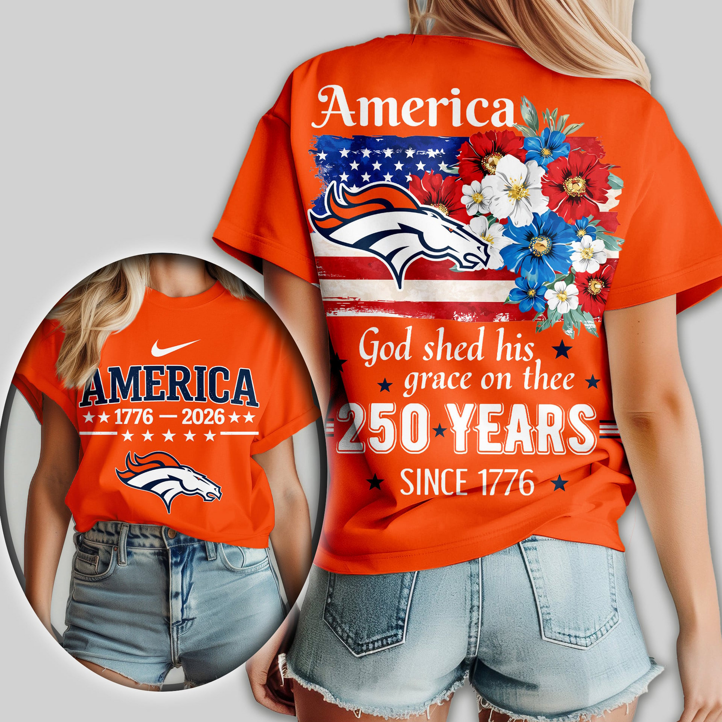 DB Premium NFL America God Shed His Grace On Thee Women Shirt DDT  NTL