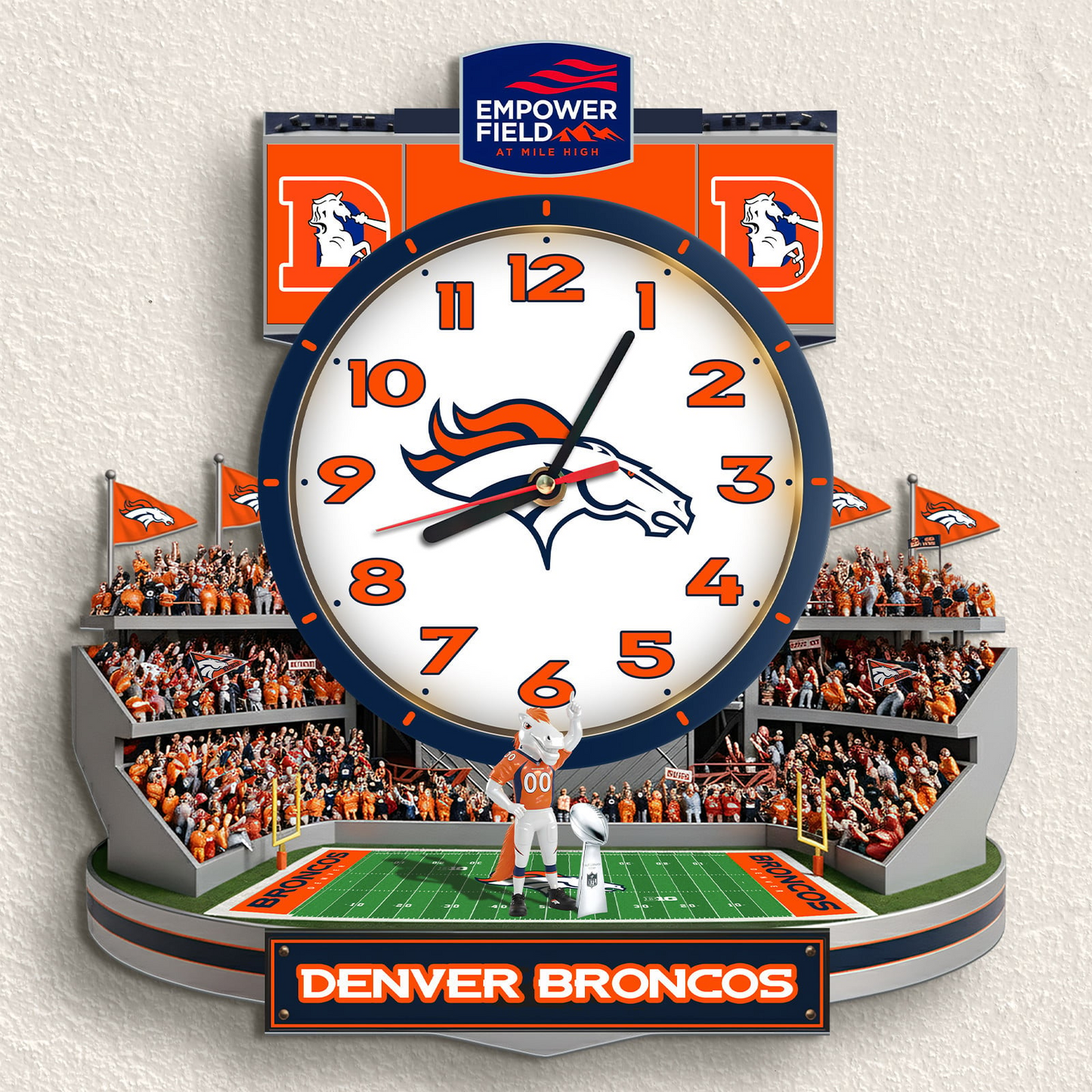 DB x NFL Stadium Decorative 3D Visual Effect Acrylic Wall Clock DDT CTND