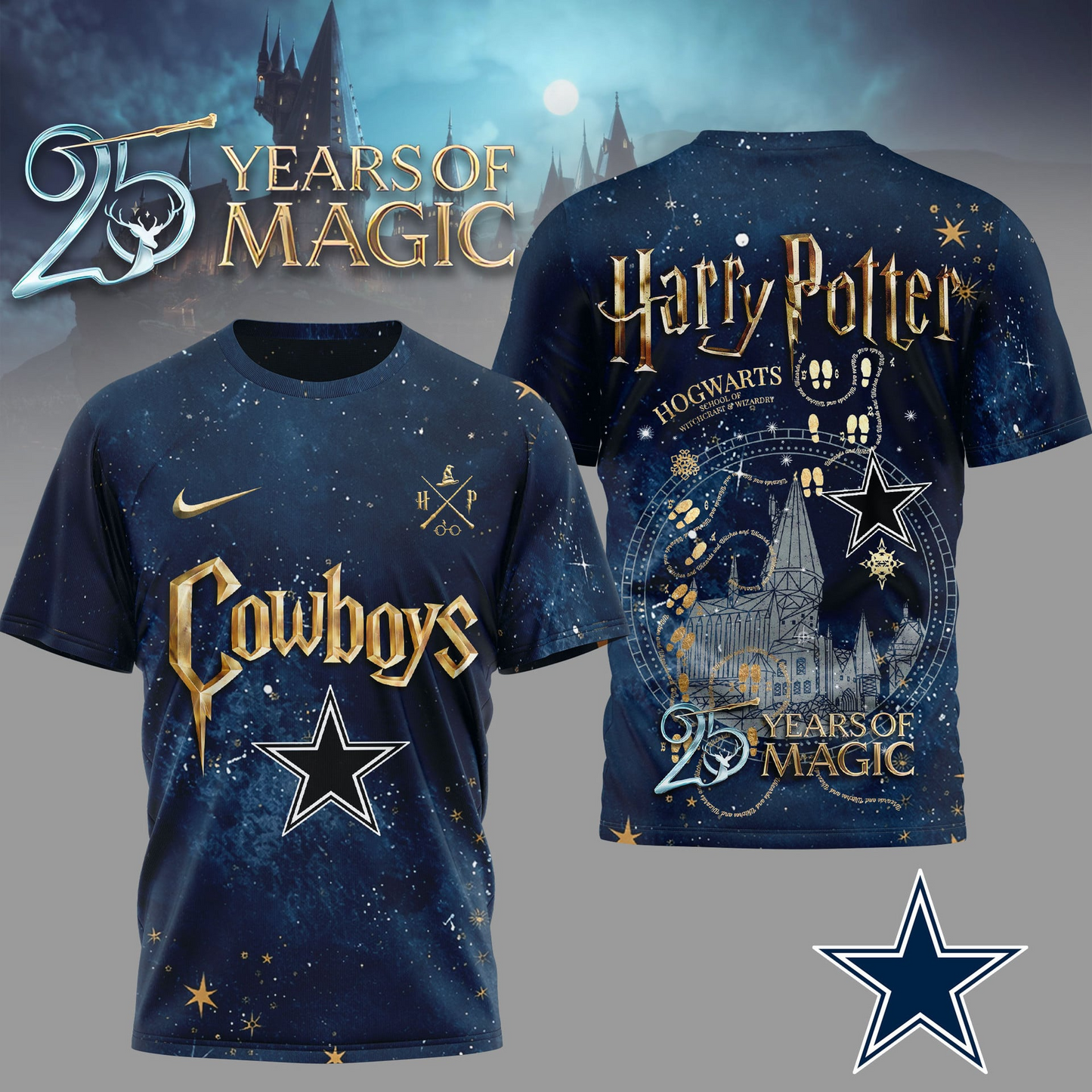 DC Premium NFL Harry Potter 25 Years Of Magic 3D Shirt DDT CTND