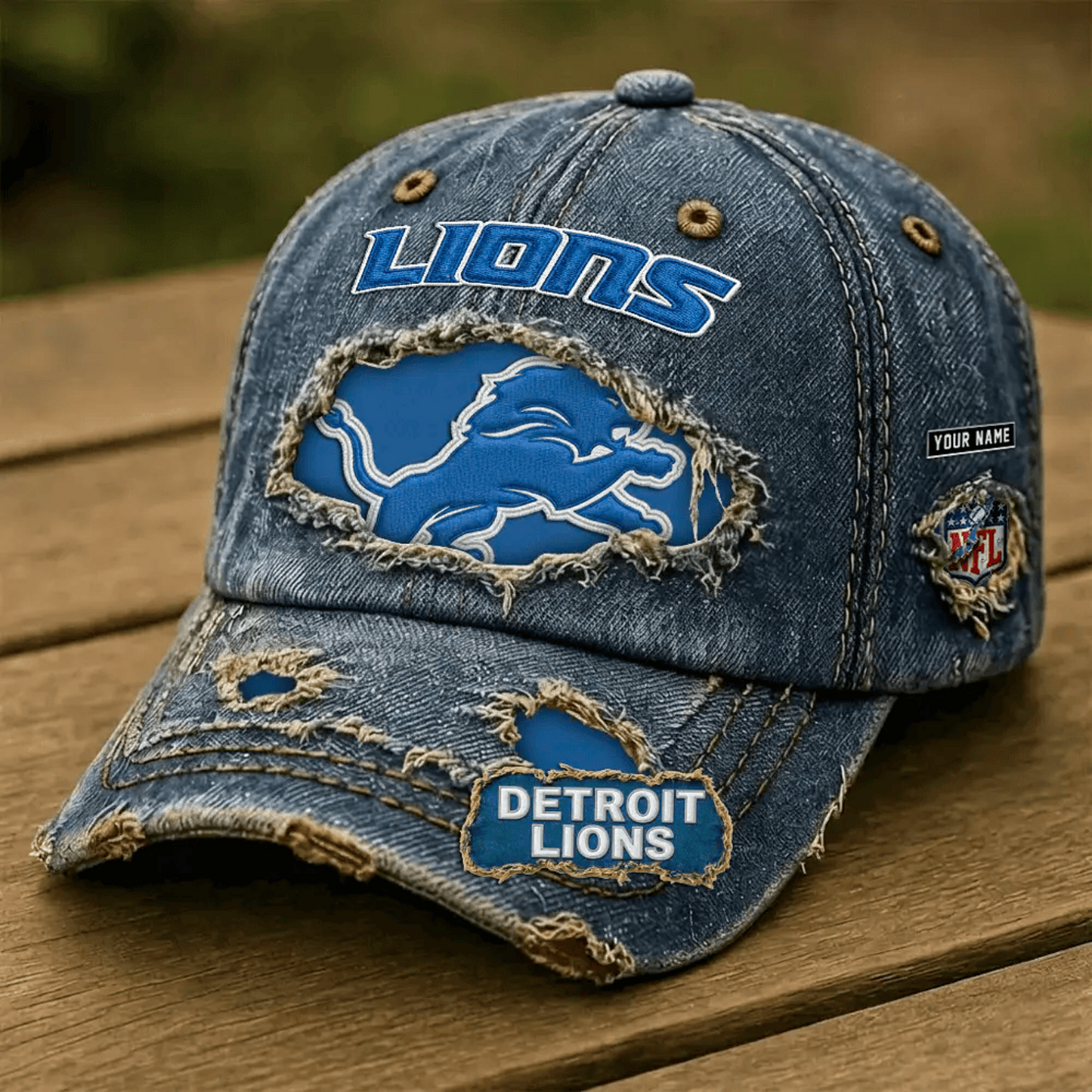 DET x NFL Denim Washed Cap 2805 DatND DVT