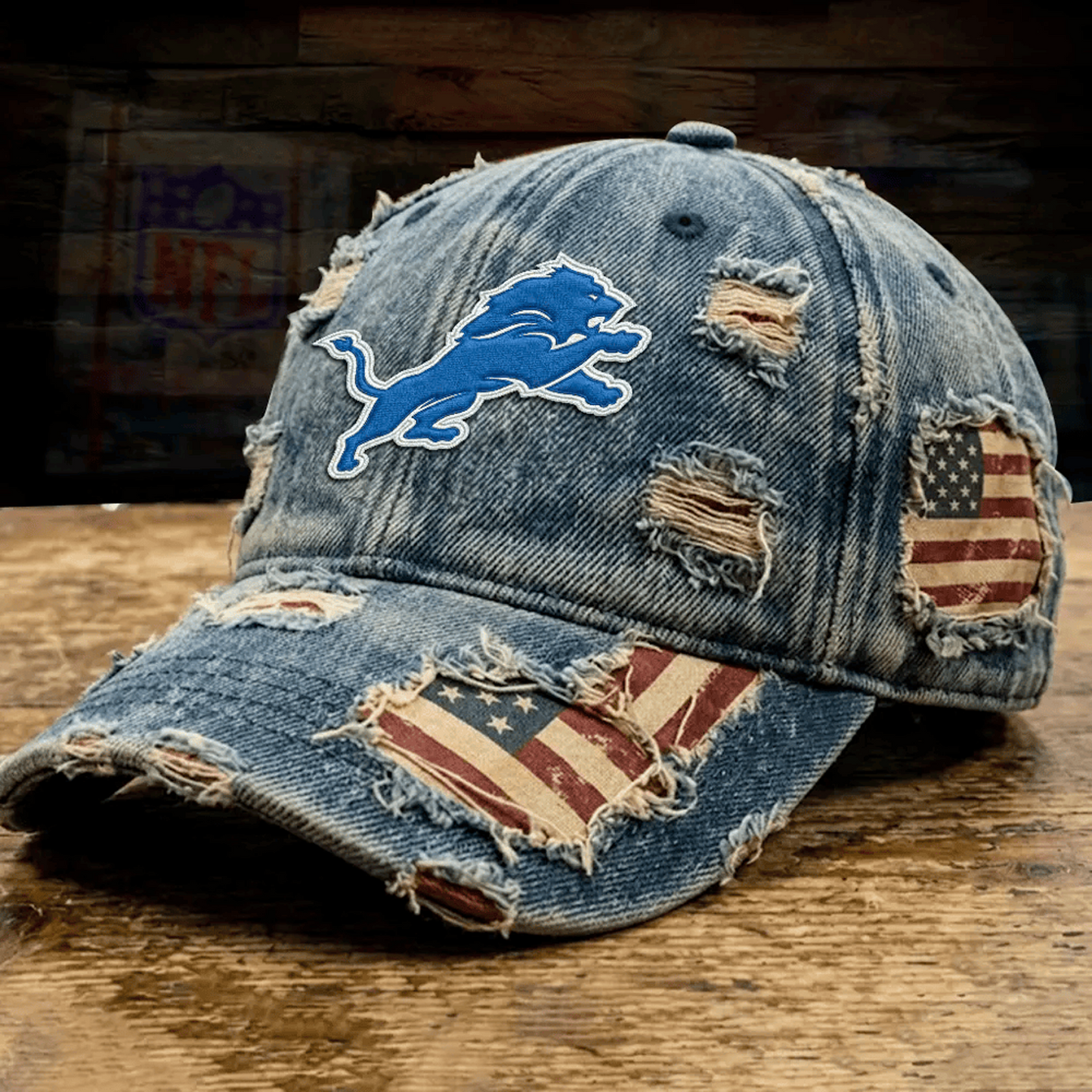 DET x NFL Denim Washed Cap V2 2805 DatND DVT