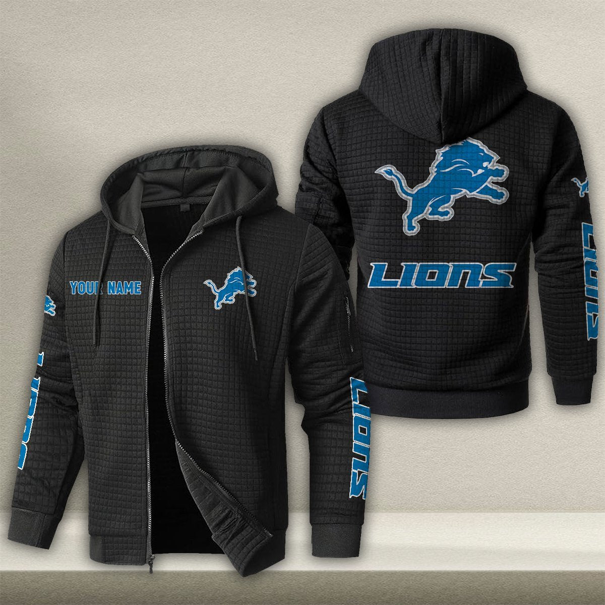 DET x NFL Quilted Zip Hoodie DatND DVT