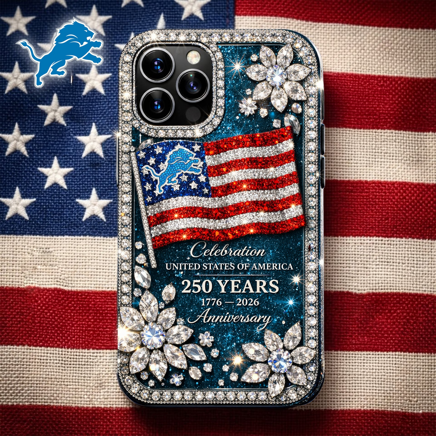 DL Premium NFL Celebration United States Of America 250 Years Luxury Phone Case DDT CTND