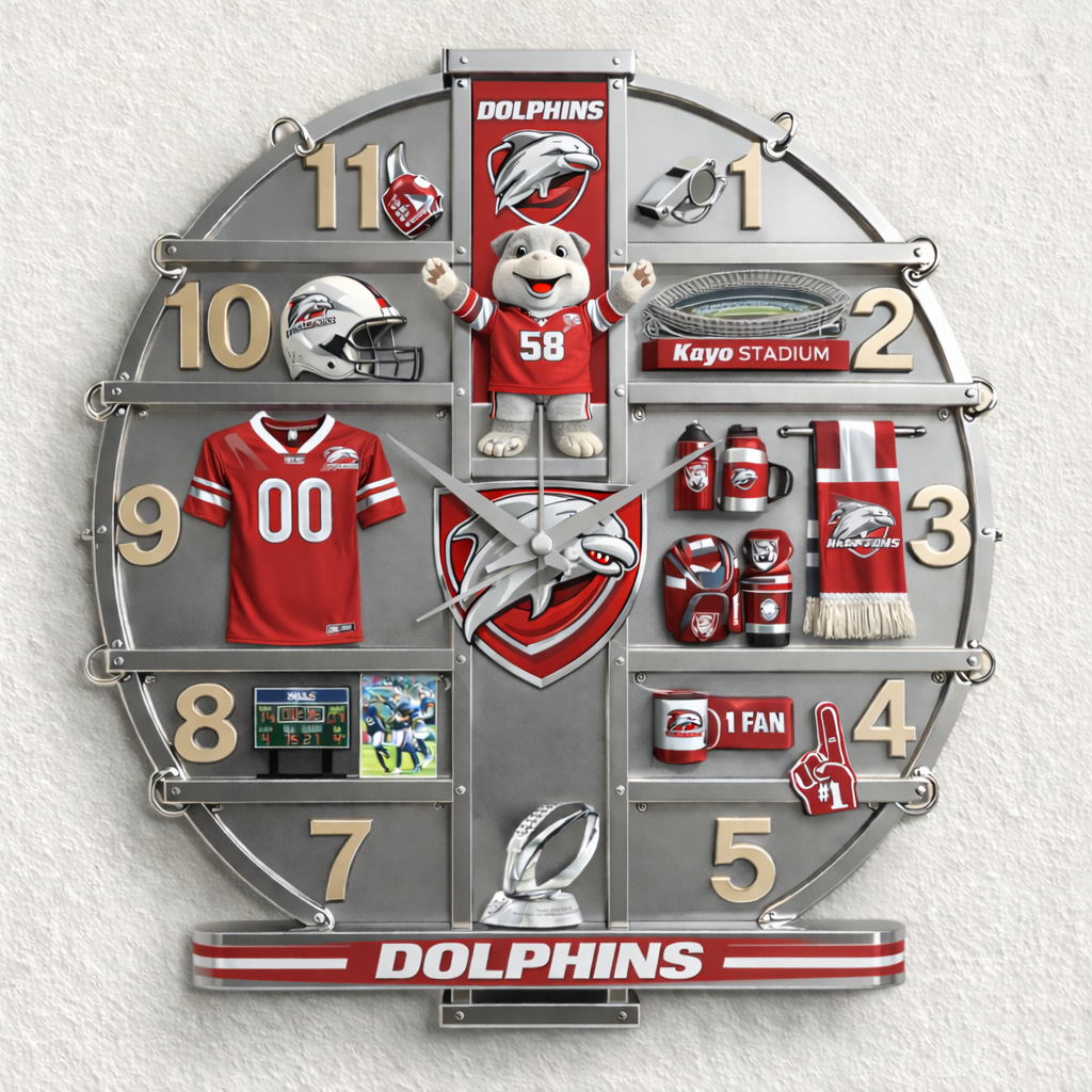 DOL x NRL 3D Visual Effect Acrylic Wall Clock DDT CTND