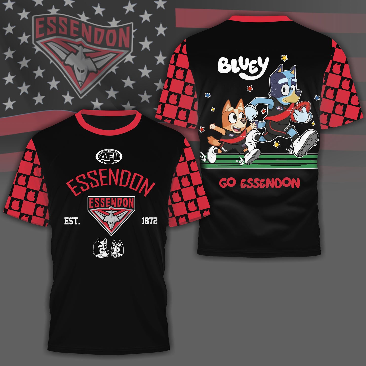 EB x AFL Premium Bluey 3D Shirt DDT TTTZ