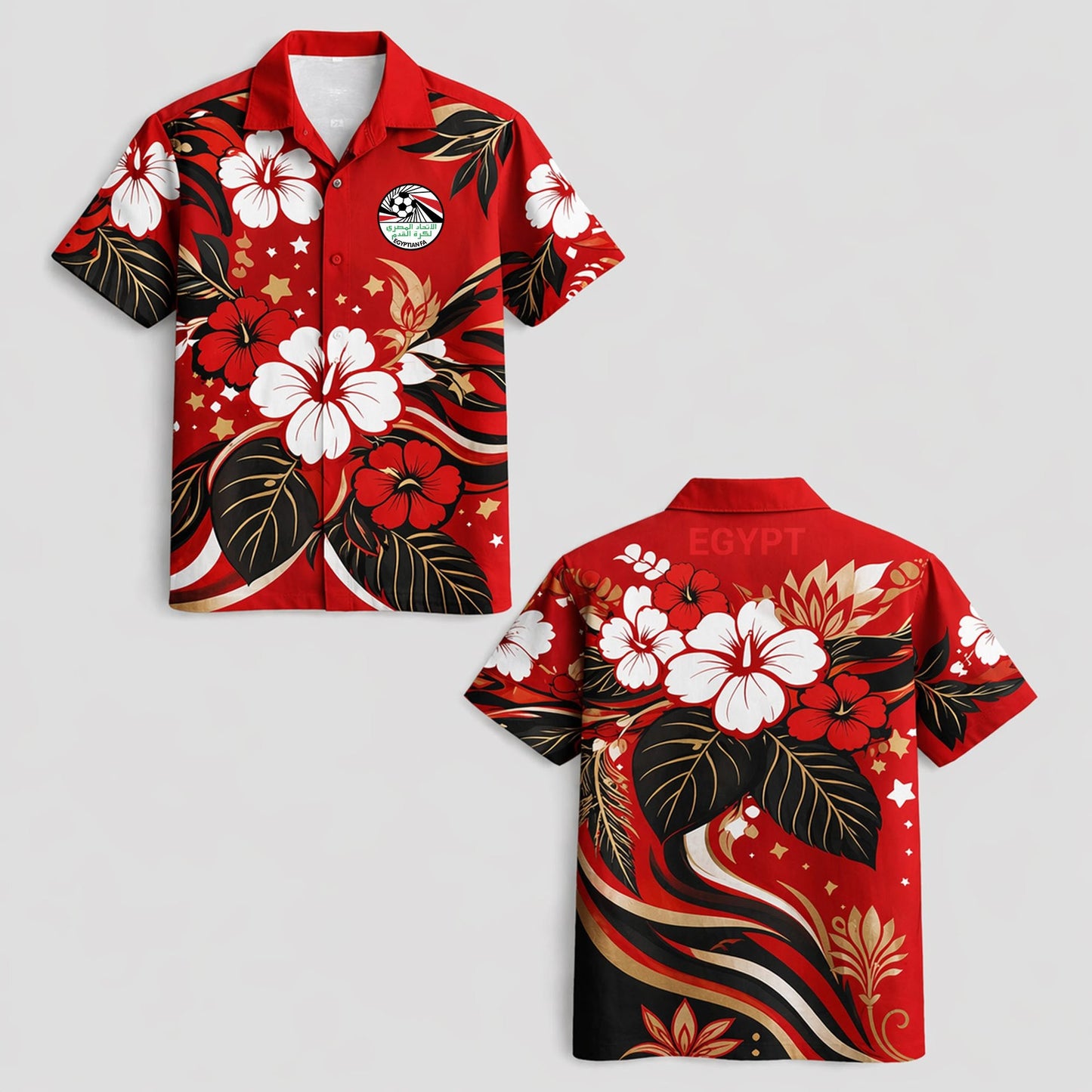 Egypt World Cup 2026 Floral Hawaiian Shirt PVT02 DATND LBN 90526