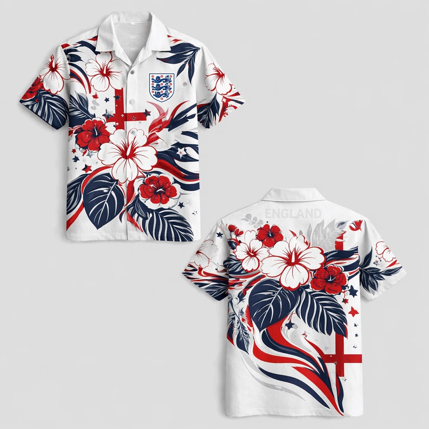 England World Cup 2026 Floral Hawaiian Shirt PVT02 DATND LBN 90526