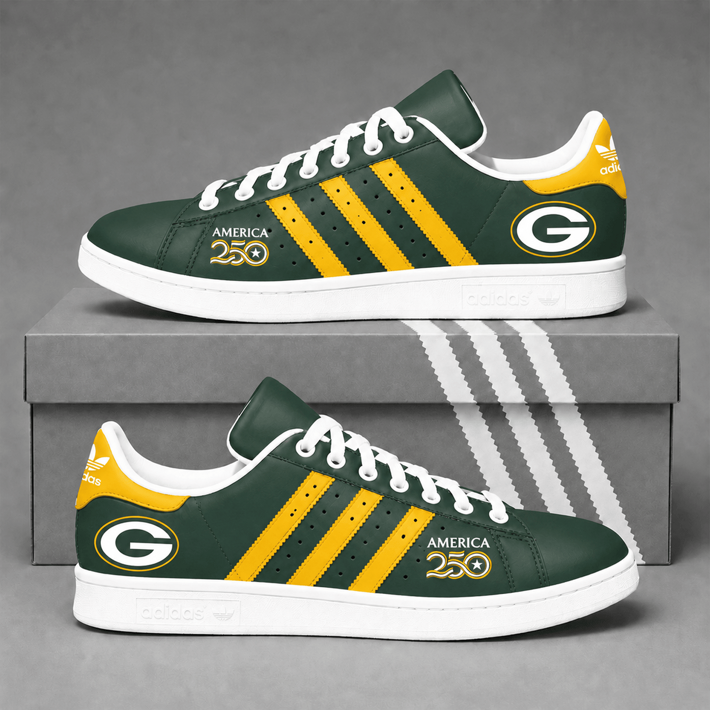 GB x NFL Premium America 250 Team Pride Superstar Sneakers   150626