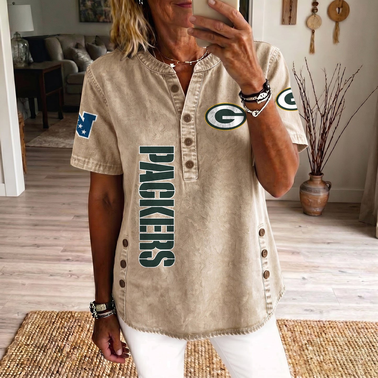 GB x NFL Women‘s Denim Casual Tops DATND LBN 190526