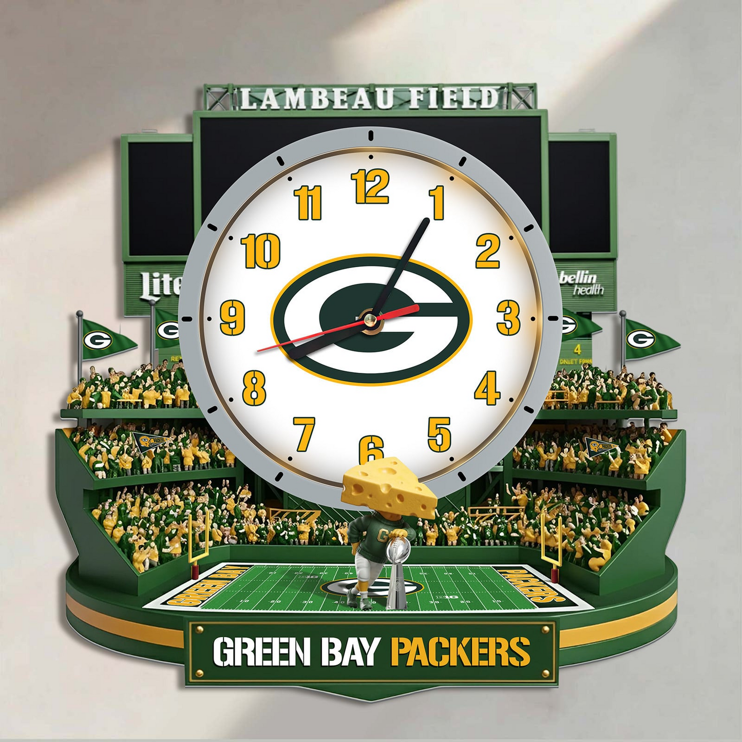 GBP x NFL Stadium Decorative 3D Visual Effect Acrylic Wall Clock DDT CTND