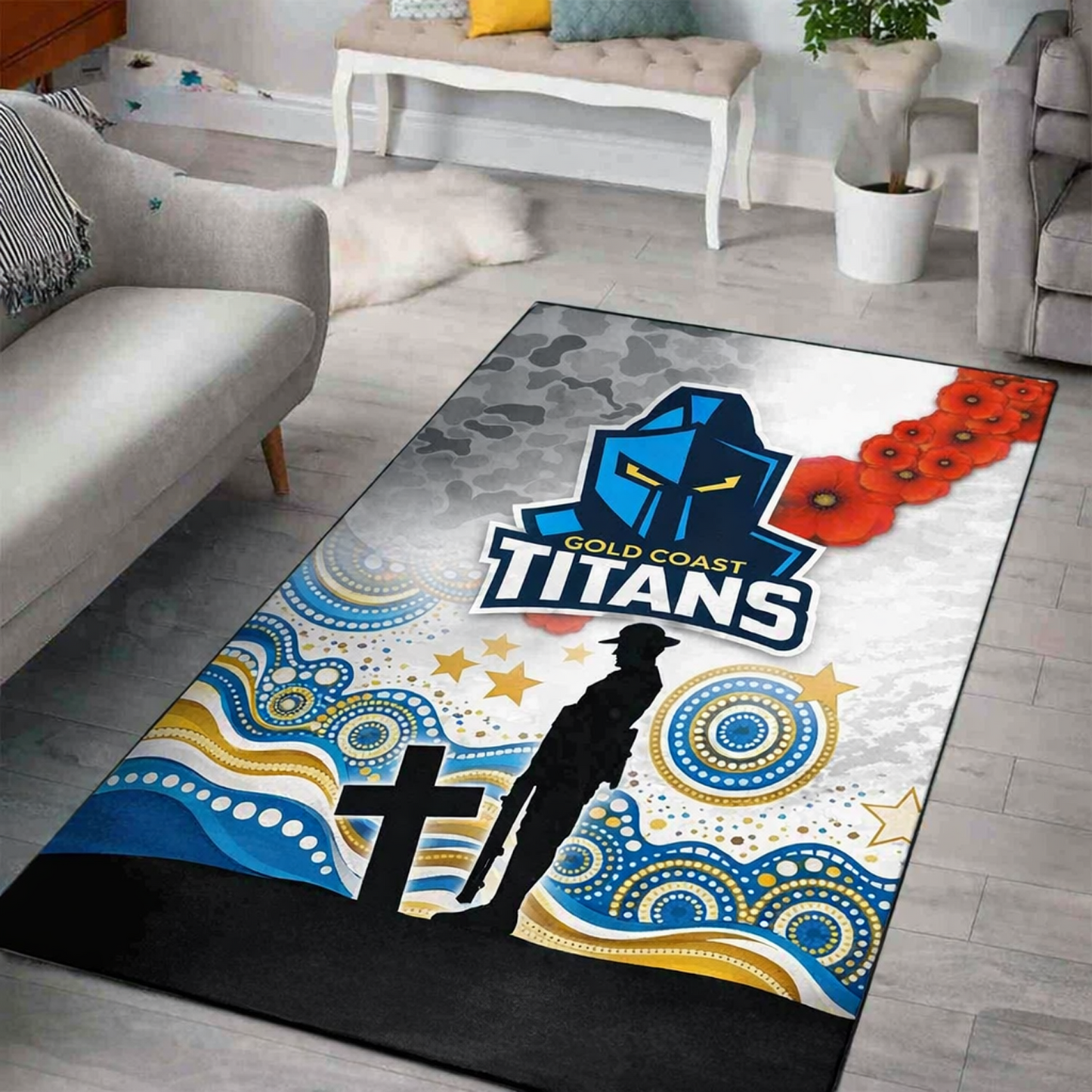 GLD x NRL Anzac Day Living Room And Bedroom Rug Limited Edition DatND DVT