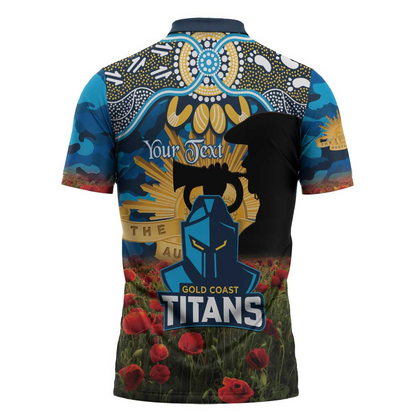 GLD x NRL Rugby ANZAC Day Zipper Polo Shirt Last Post Poppy We Will Remember Them LT14 DatND DVT