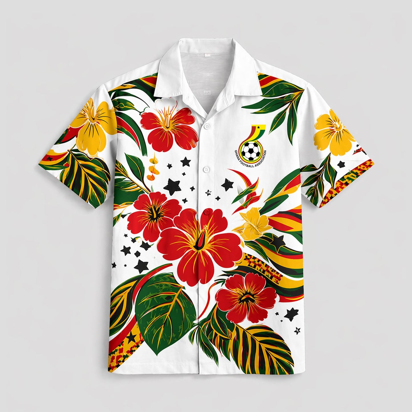 Ghana World Cup 2026 Floral Hawaiian Shirt PVT02 DATND LBN 90526