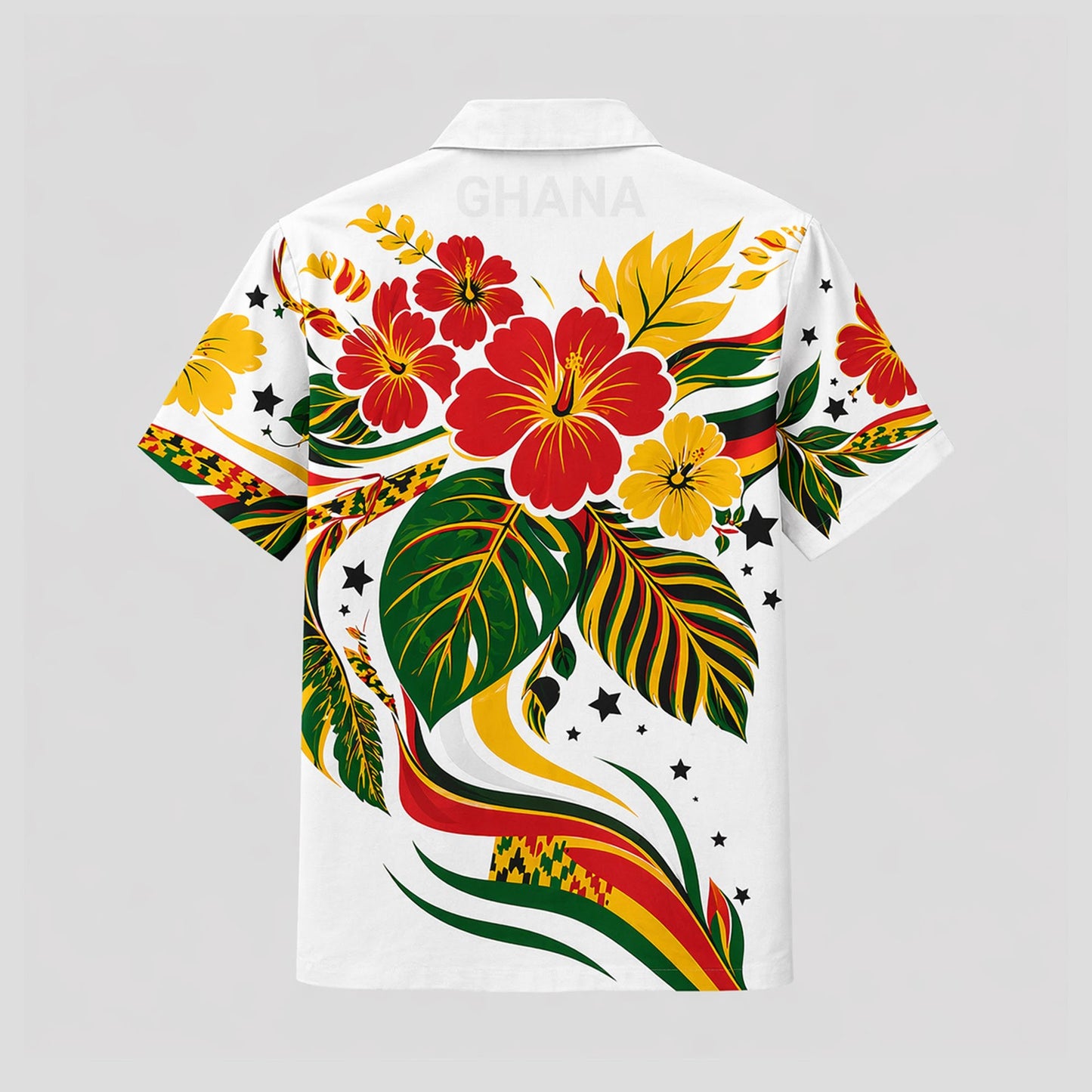 Ghana World Cup 2026 Floral Hawaiian Shirt PVT02 DATND LBN 90526