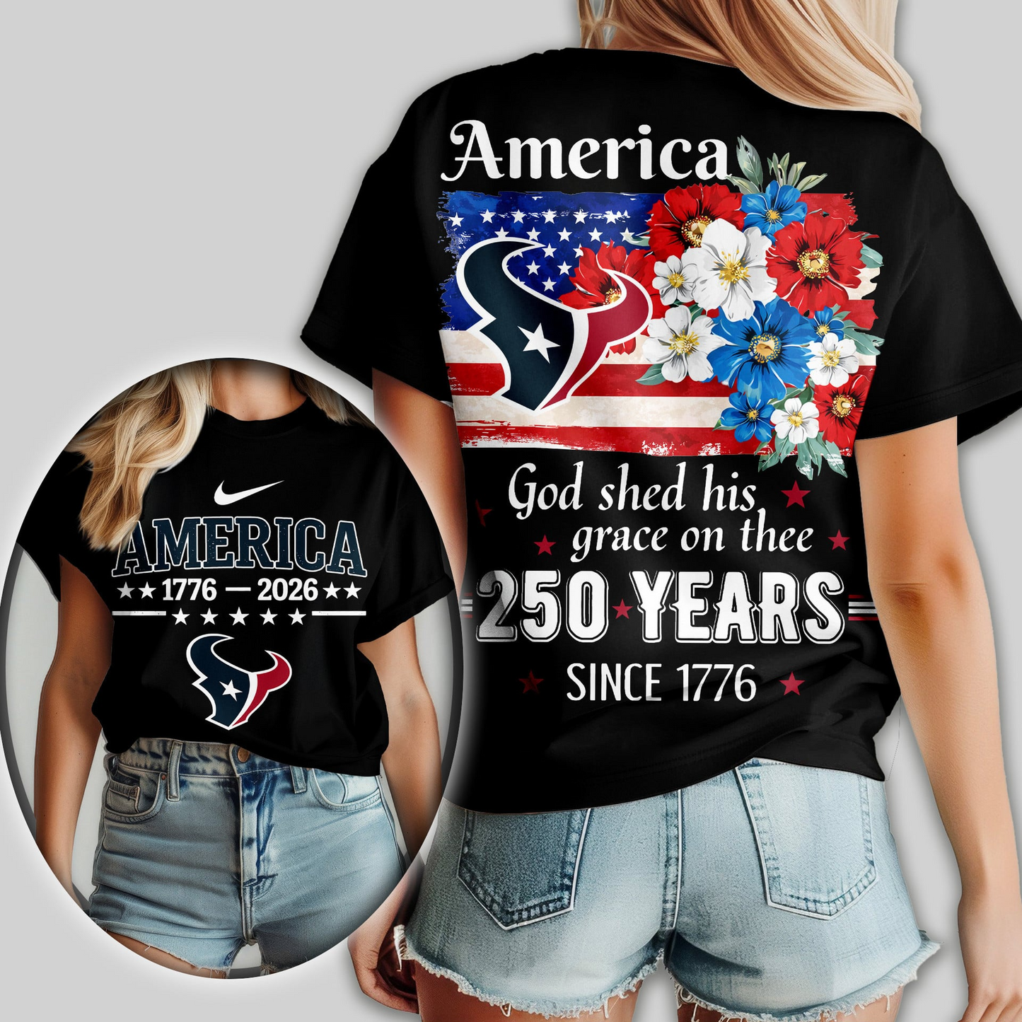 HT Premium NFL America God Shed His Grace On Thee Women Shirt DDT  NTL