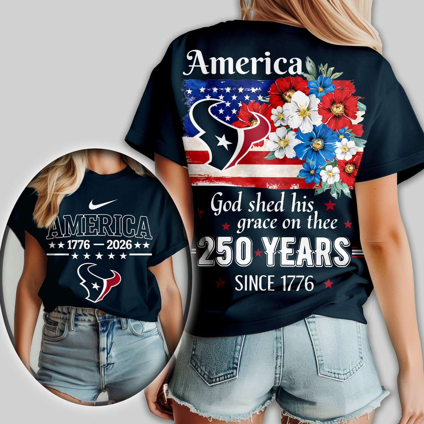 HT Premium NFL America God Shed His Grace On Thee Women Shirt DDT  NTL