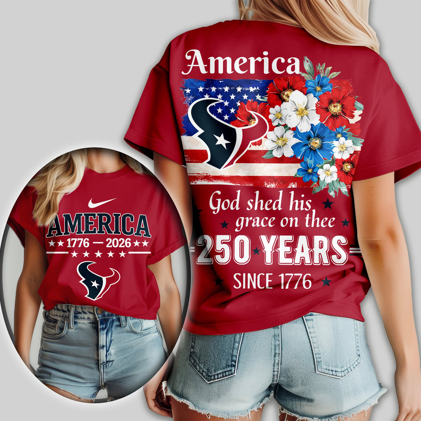 HT Premium NFL America God Shed His Grace On Thee Women Shirt DDT  NTL