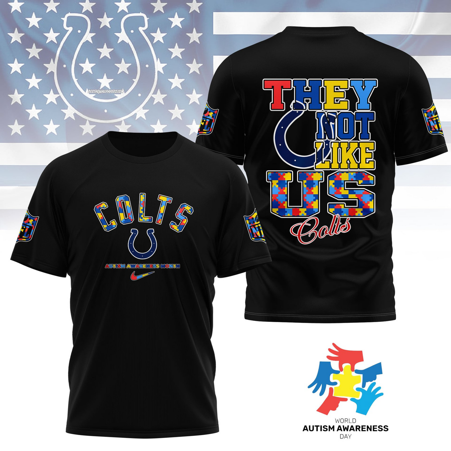 IC Premium NFL Autism Awareness Month 3D Shirt DDT  NTL