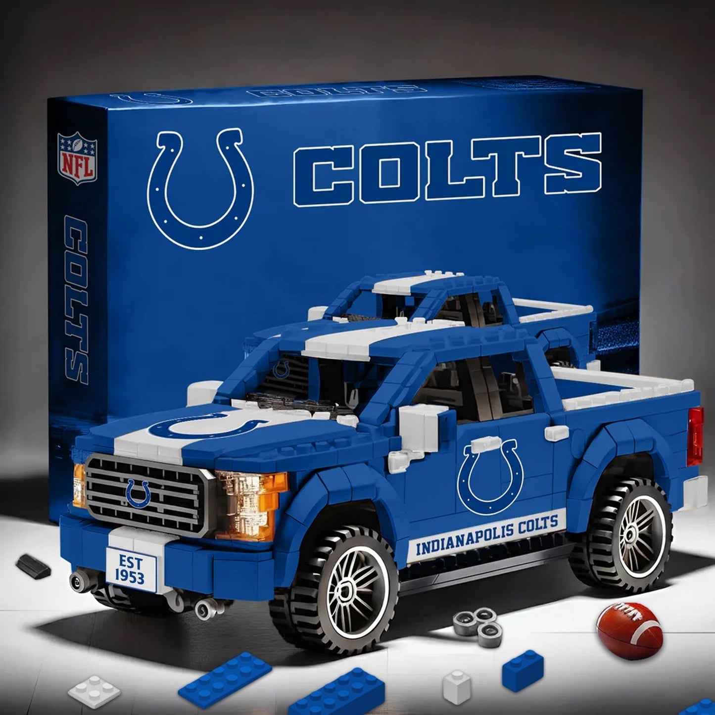 IND X NFL 3D Racing Truck Model Building Block Set NDT NHM