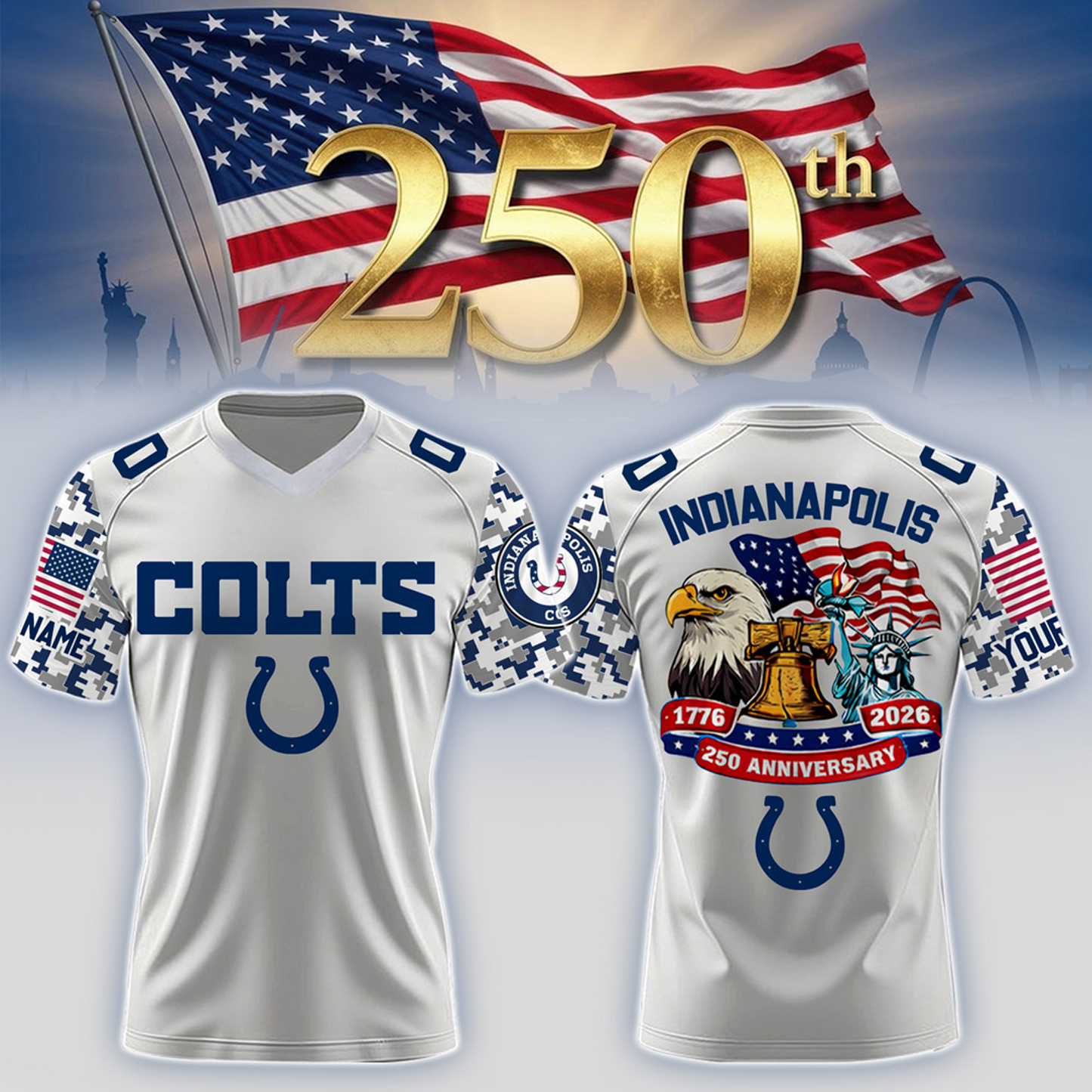 IND x 250th Years USA Anniversary-V-neck Short Sleeve Jersey DATND TANTD