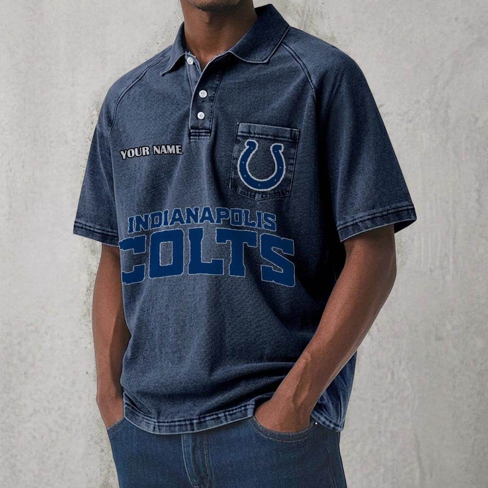 IND x NFL Men's Distressed Turn-Down Collar Polo DATND TANTD 250526