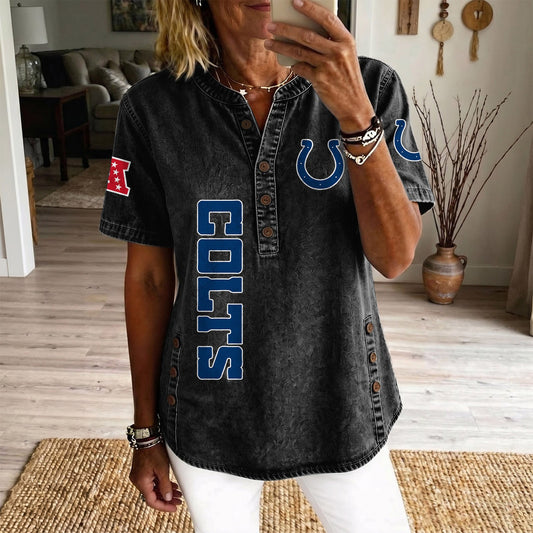 IND x NFL Women‘s Denim Casual Tops DATND LBN 190526