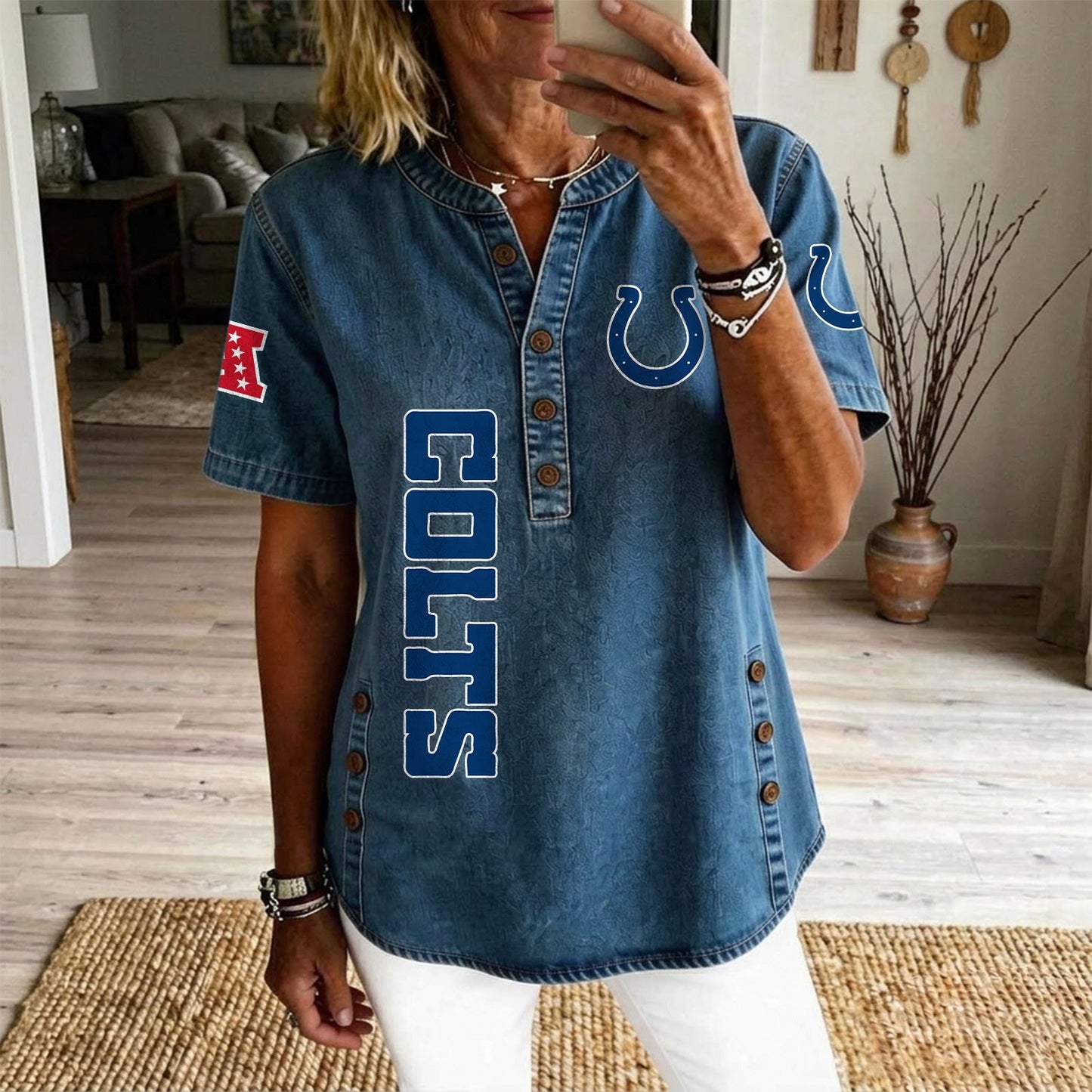IND x NFL Women‘s Denim Casual Tops DATND LBN 190526