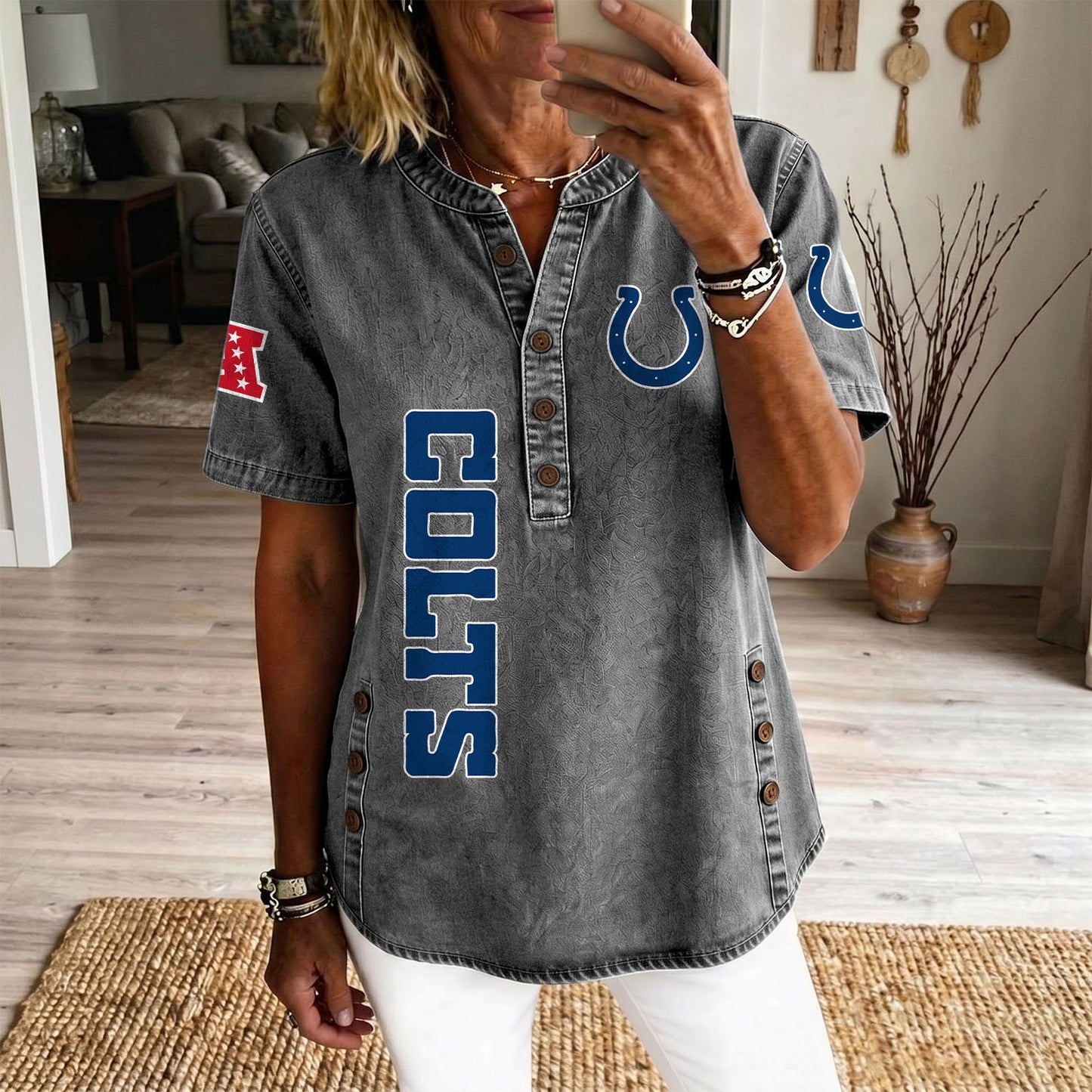 IND x NFL Women‘s Denim Casual Tops DATND LBN 190526