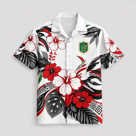 Iraq World Cup 2026 Floral Hawaiian Shirt PVT02 DATND LBN 90526