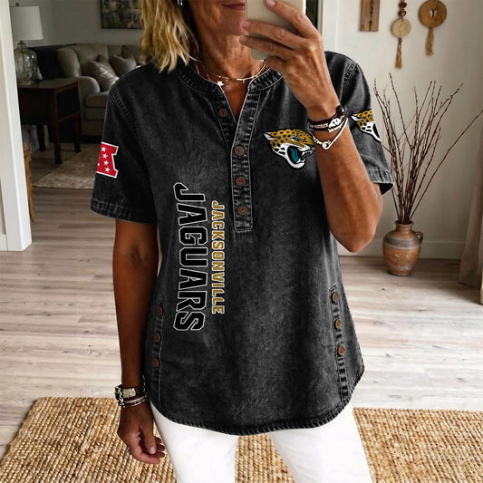 JAC x NFL Women‘s Denim Casual Tops DATND LBN 190526
