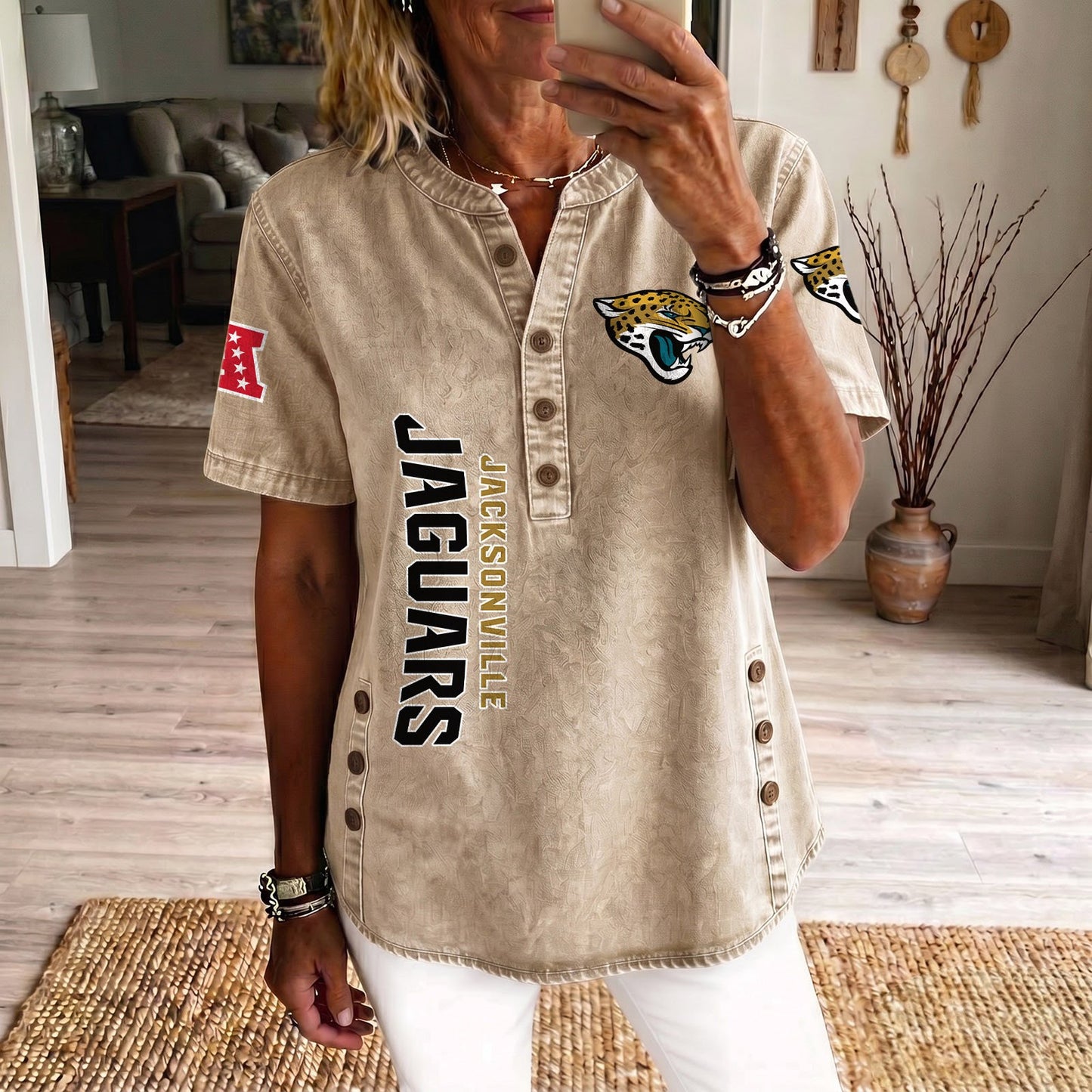 JAC x NFL Women‘s Denim Casual Tops DATND LBN 190526