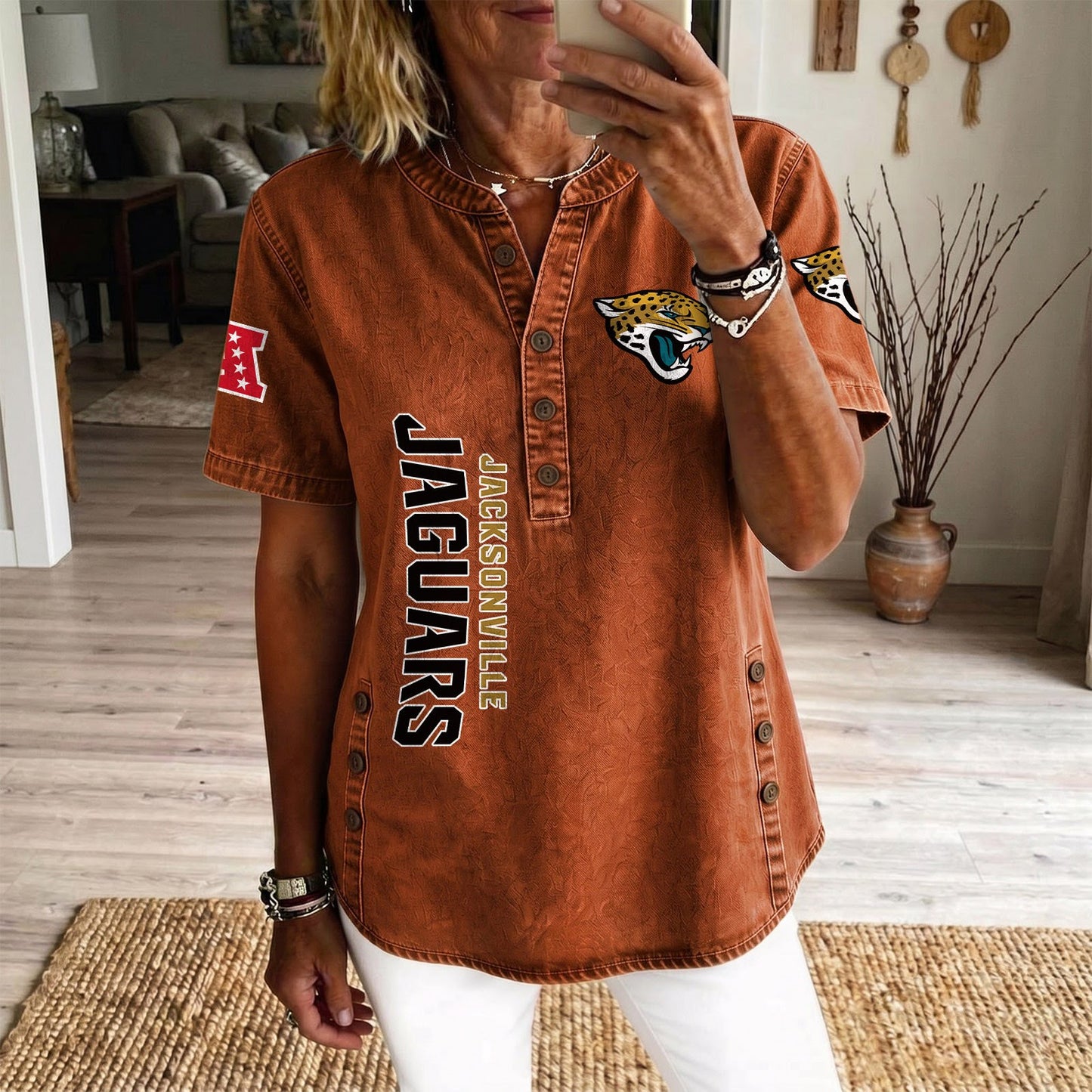 JAC x NFL Women‘s Denim Casual Tops DATND LBN 190526