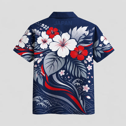 Japan World Cup 2026 Floral Hawaiian Shirt PVT02 DATND LBN 90526