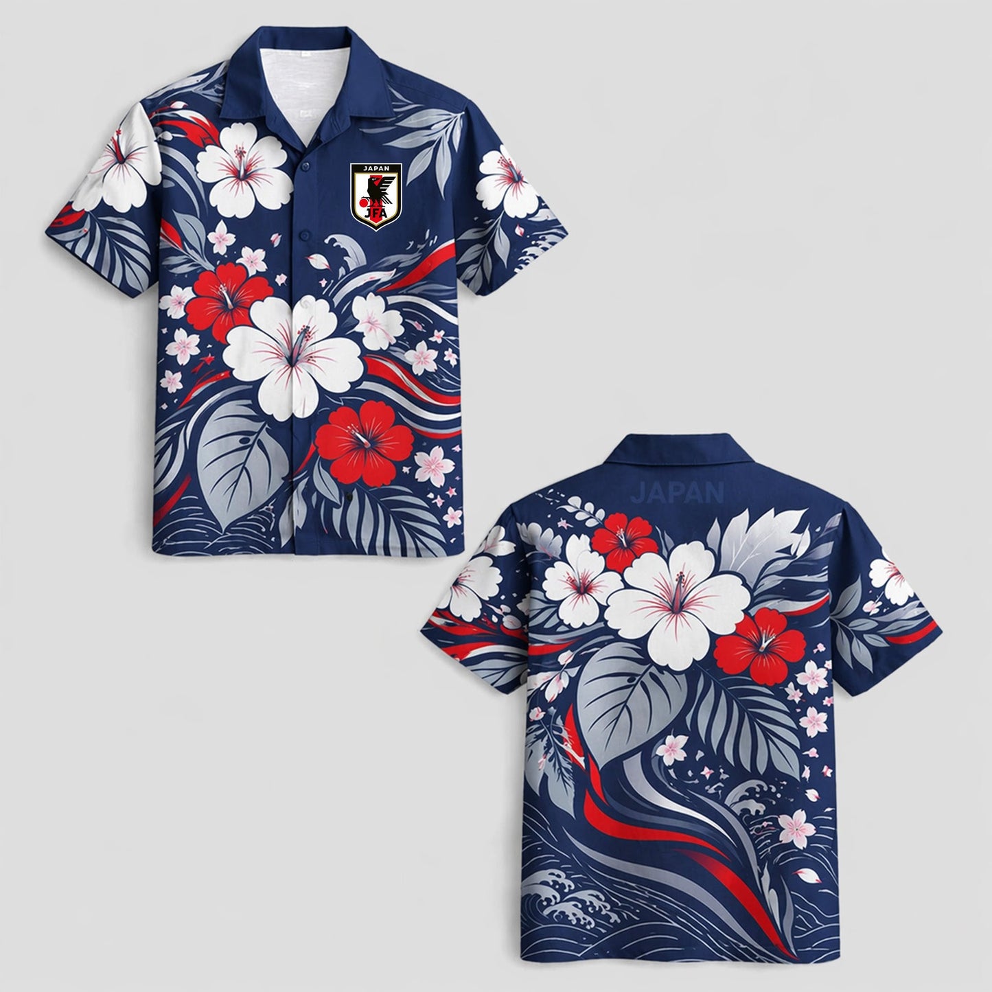 Japan World Cup 2026 Floral Hawaiian Shirt PVT02 DATND LBN 90526
