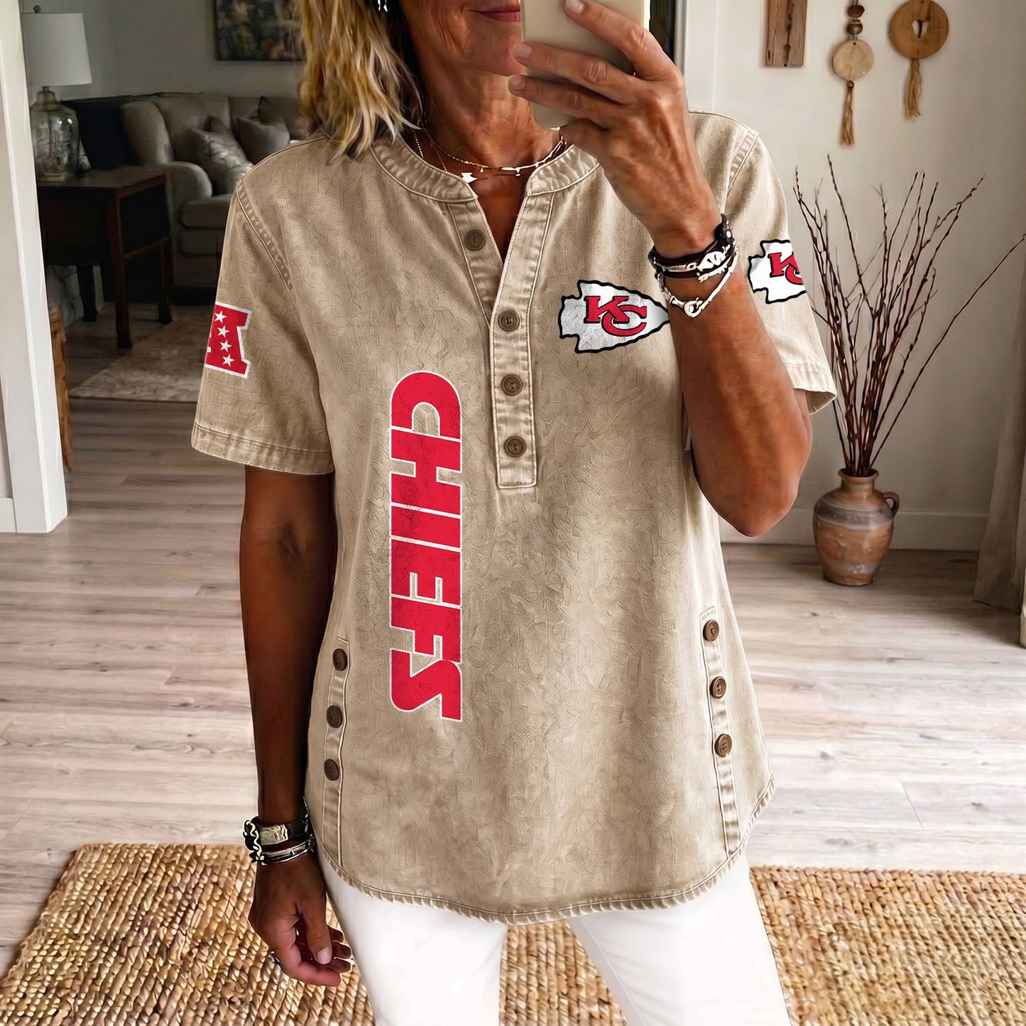 KAN x NFL Women‘s Denim Casual Tops DATND LBN 190526