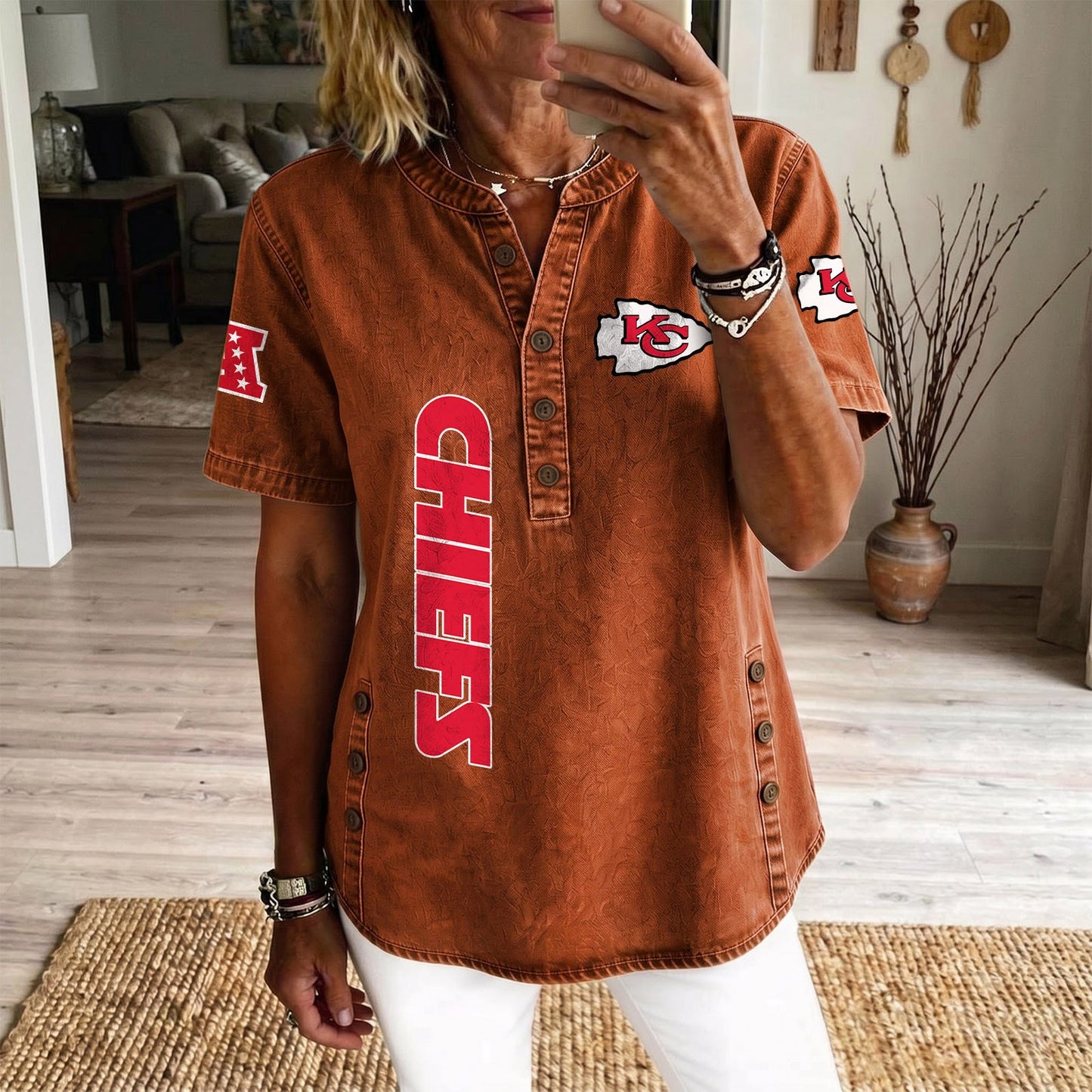 KAN x NFL Women‘s Denim Casual Tops DATND LBN 190526