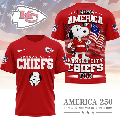 KC Premium NFL Snoopy America 250 3D Shirt 1706