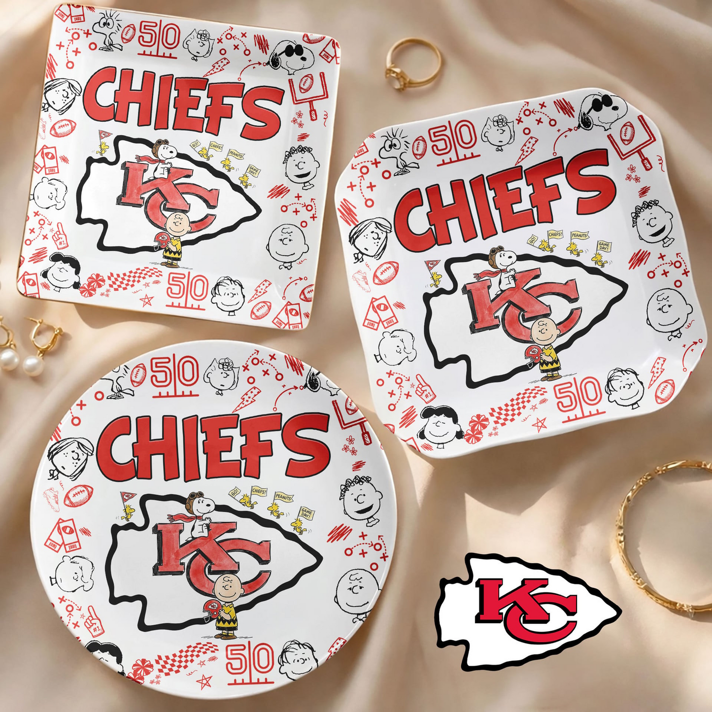 KC x NFL Premium NFL Snoopy Jewelry Dish 0406 DatND DVT