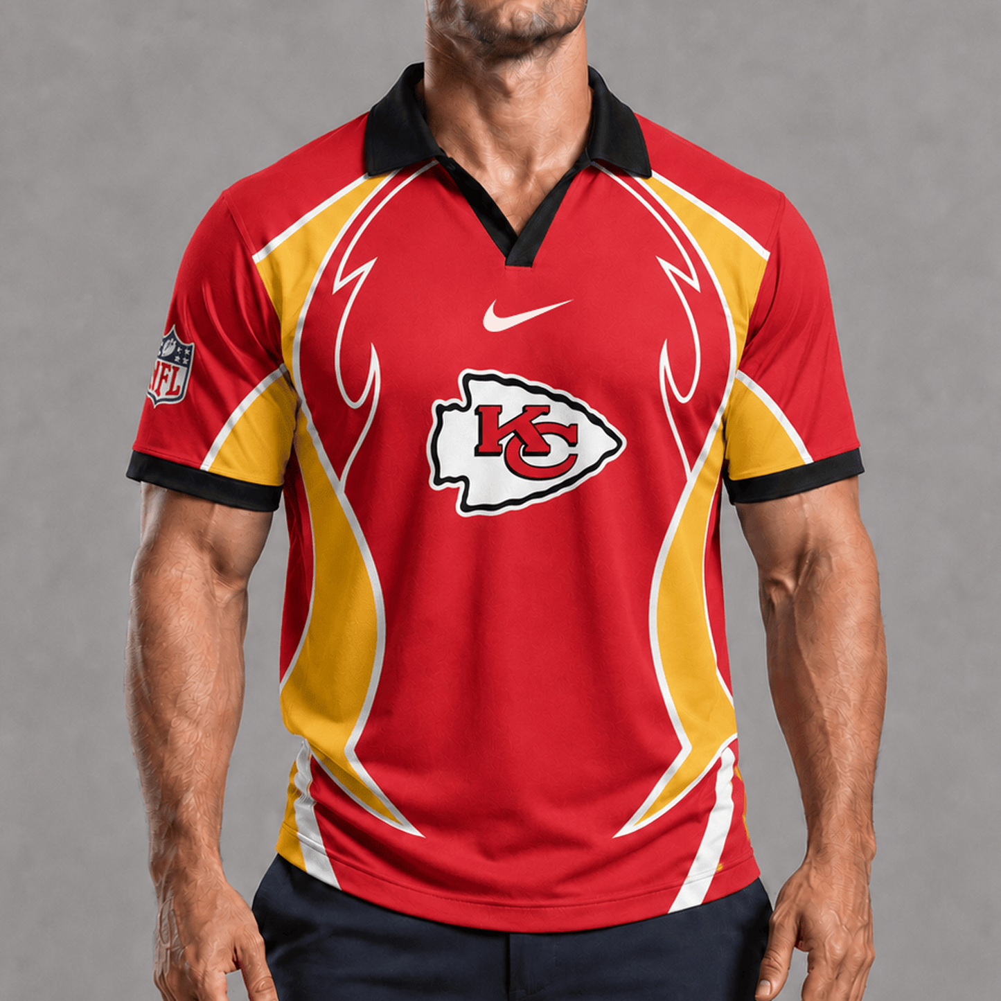 KC x NFL Premium Rugby Polo Shirt 1506