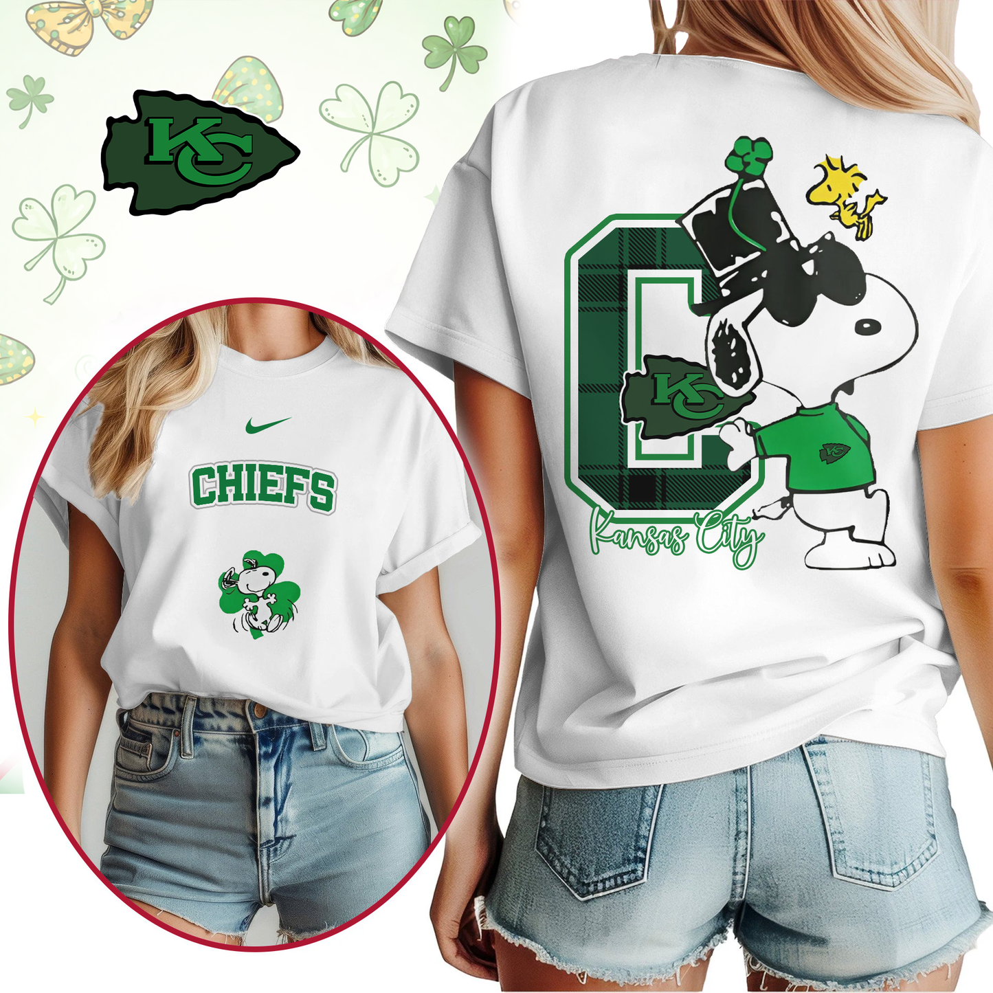 KCC Premium NFL Snoopy St. Patricks Day Shirt DDT NTL