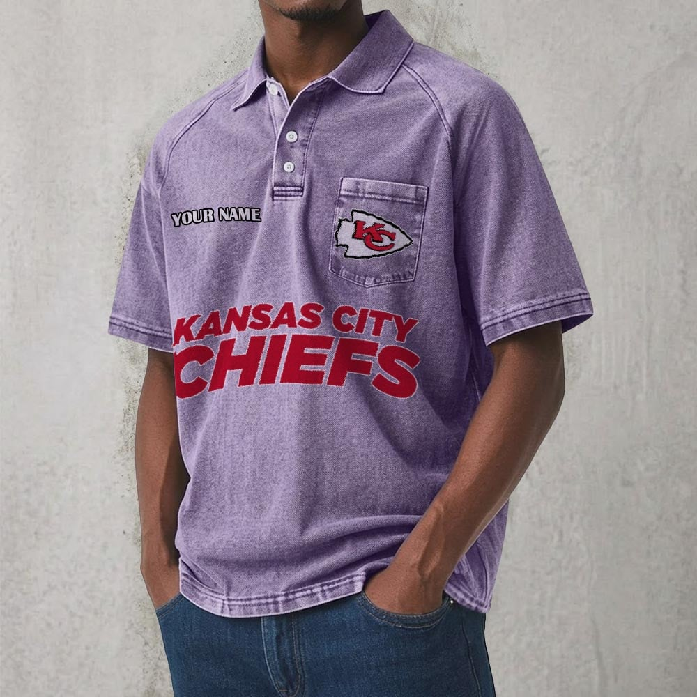 KCC x NFL Men's Distressed Turn-Down Collar Polo DATND TANTD 250526