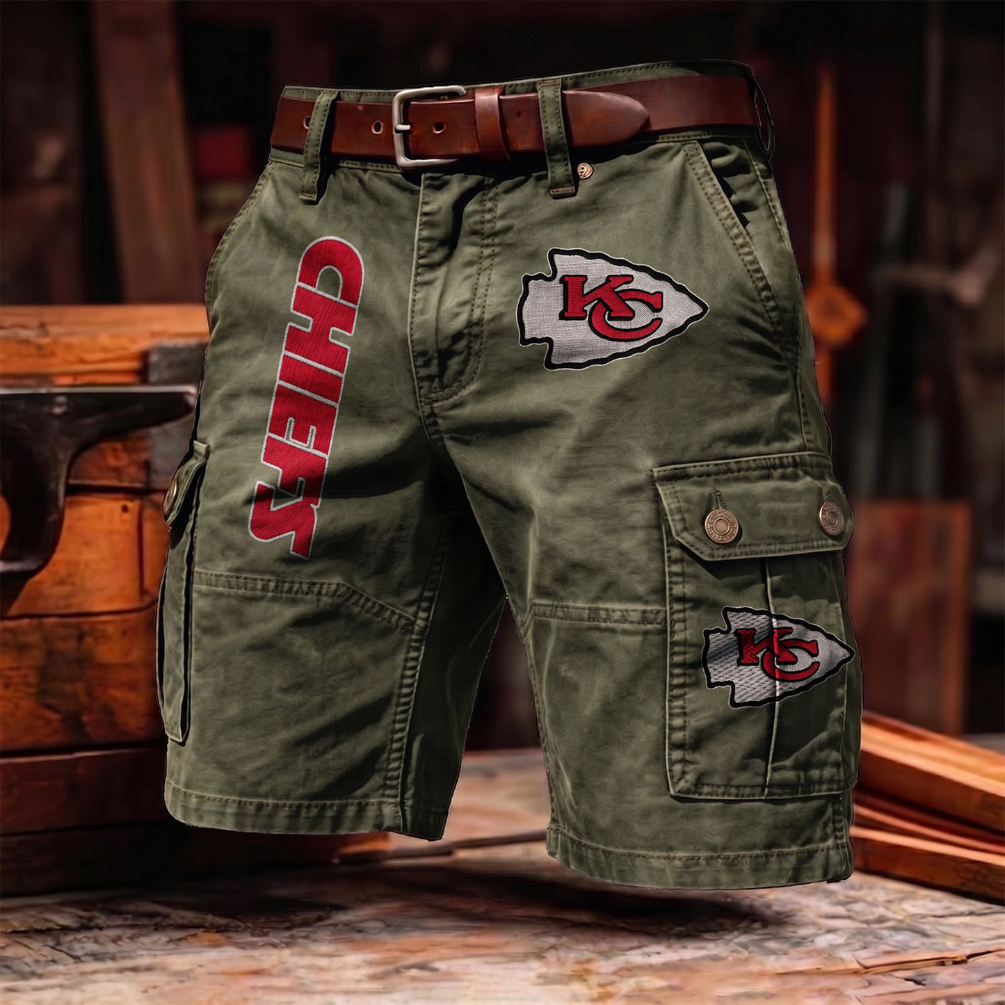 KCC x NFL Men's cotton cargo shorts 80526 LBN