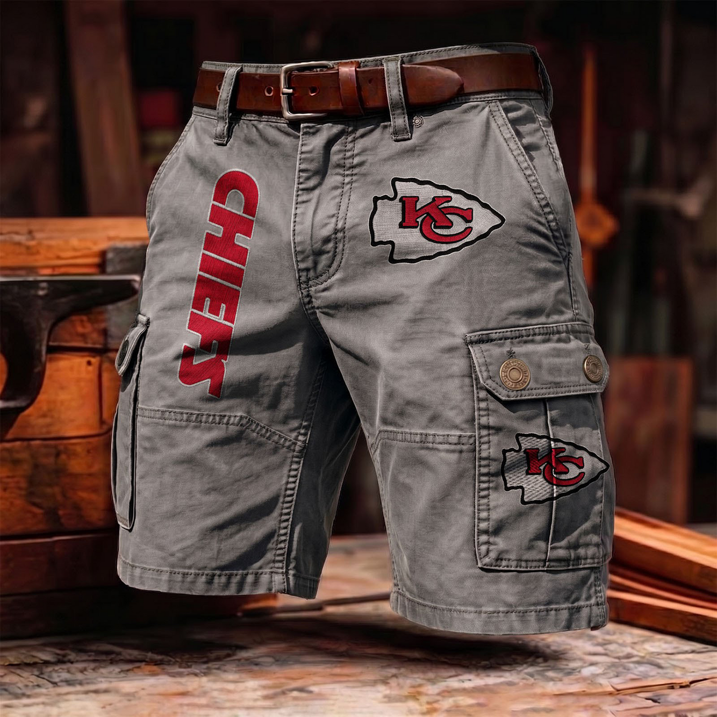 KCC x NFL Men's cotton cargo shorts 80526 LBN