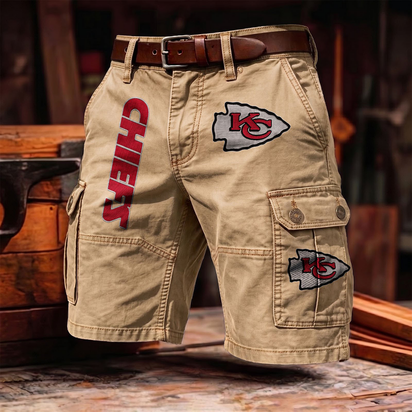 KCC x NFL Men's cotton cargo shorts 80526 LBN
