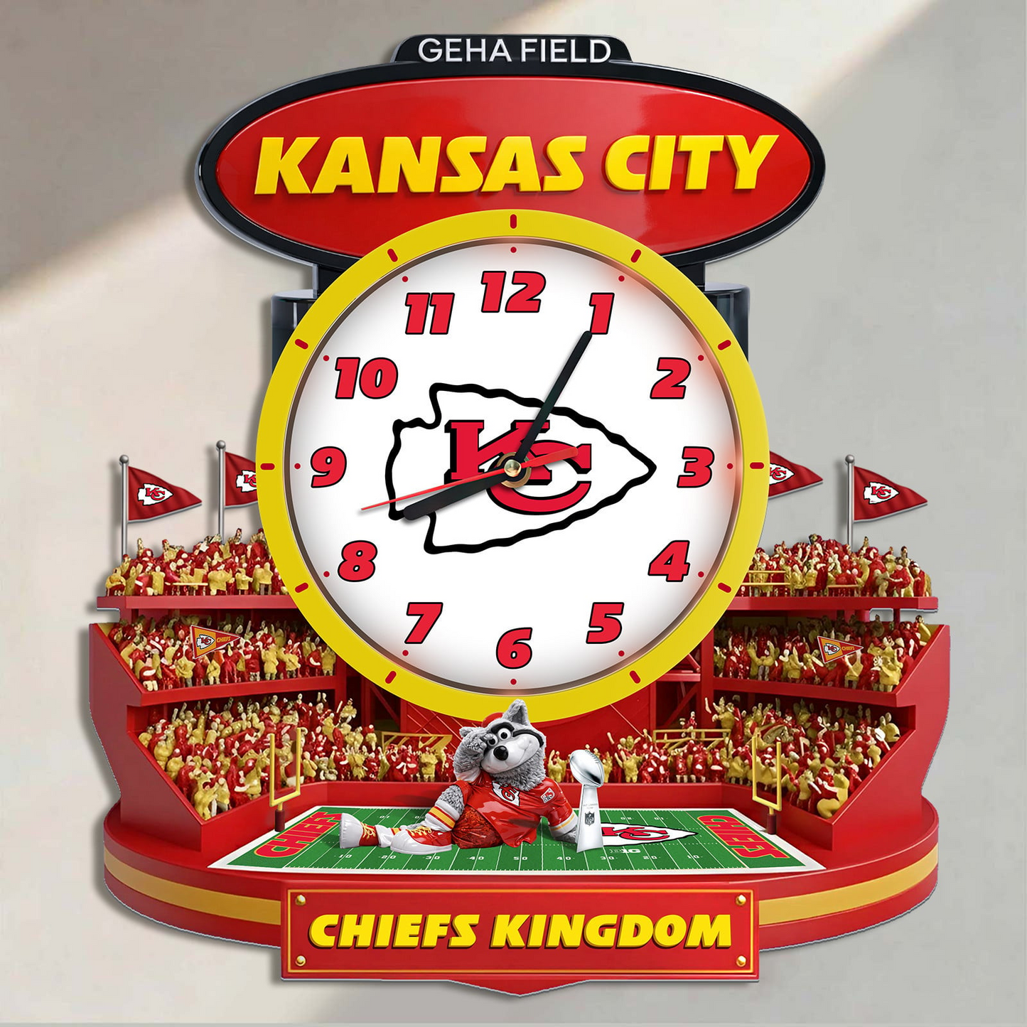 KCC x NFL Stadium Decorative 3D Visual Effect Acrylic Wall Clock DDT CTND