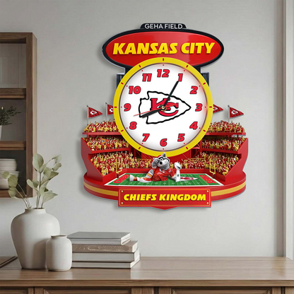 KCC x NFL Stadium Decorative 3D Visual Effect Acrylic Wall Clock DDT CTND