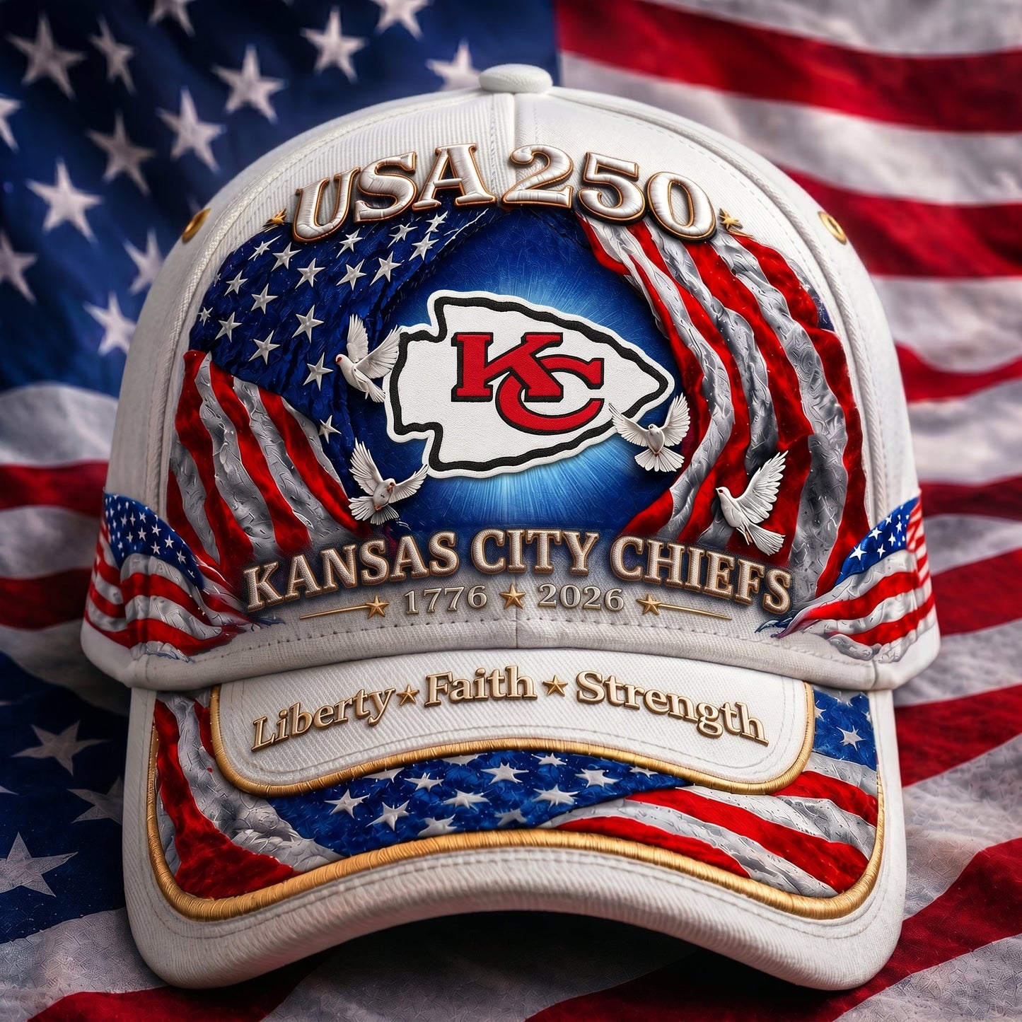 Premium NFL x KCC 250 Years  Anniversary Of Freedom  Cap 220626